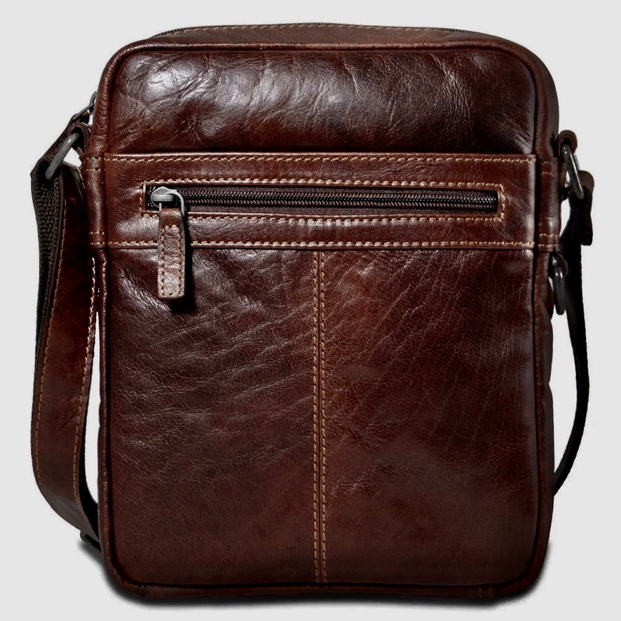 JACK GEORGES Messenger Style Zippered Crossbody #7203 Buffalo Leather Bag