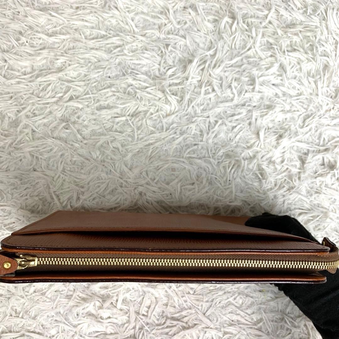 Authentic Burberry Leather Clutch Bag Brown 18cm x 25cm with Strap, Slight Wear