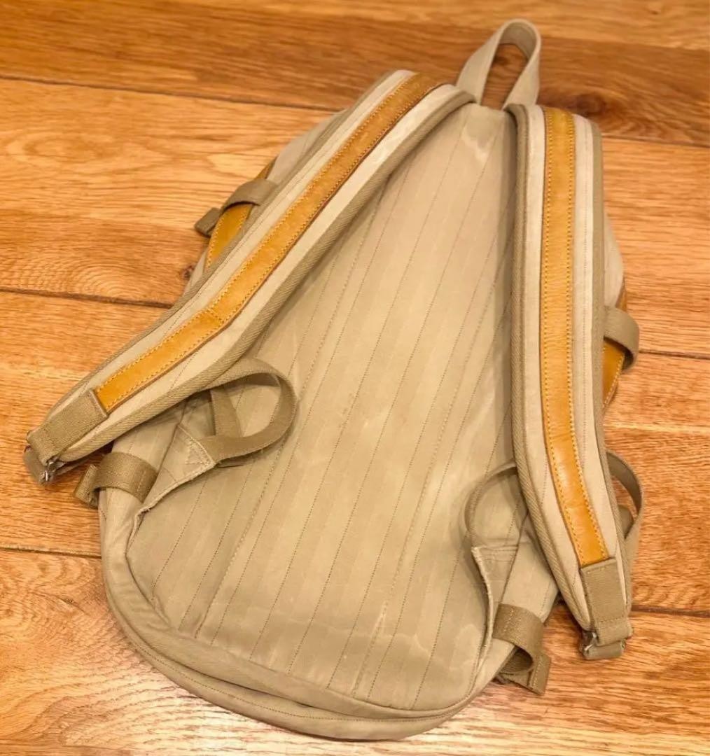 Master-piece Japan Backpack Beige Cotton Sueded Leather Used