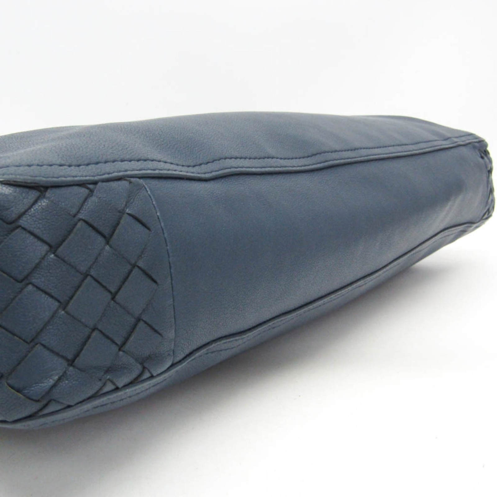 Bottega Veneta Intrecciato Business Bag Leather Briefcase Handbag Navy Used