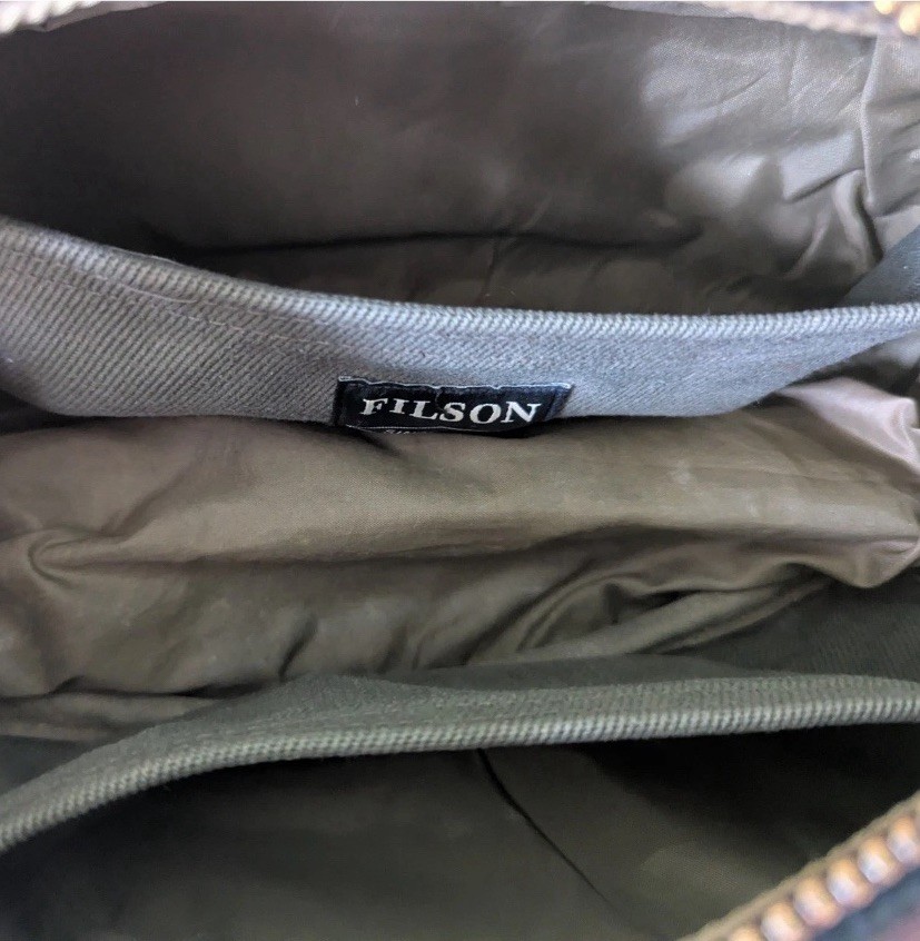 Filson 218 Rugged Twill Travel Kit | Otter Green Dopp Bag Leather Made in USA G