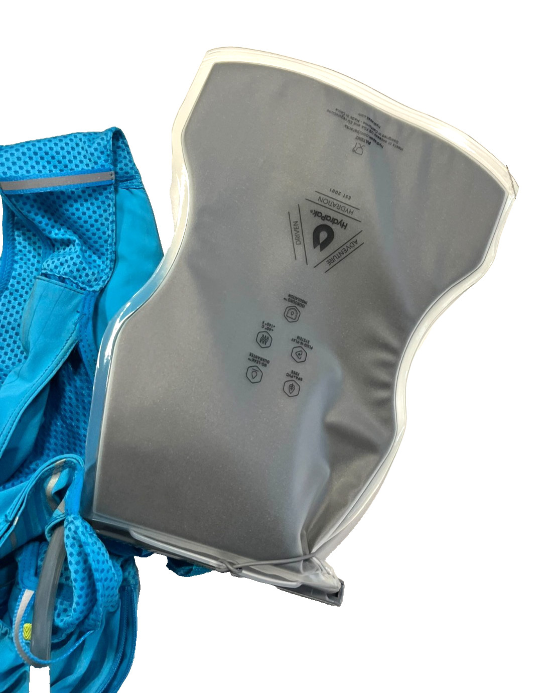 NATHAN Blue HYDRATION VEST BACKPACK Running Hike Gym Water Bag 1.5L BLADDER