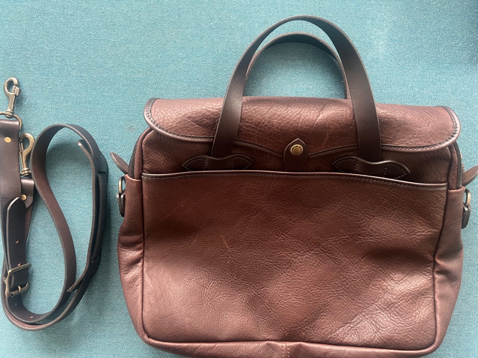 FILSON HERITAGE LEATHER BRIEFCASE, EXCELLENT CONDITION, MADE IN USA