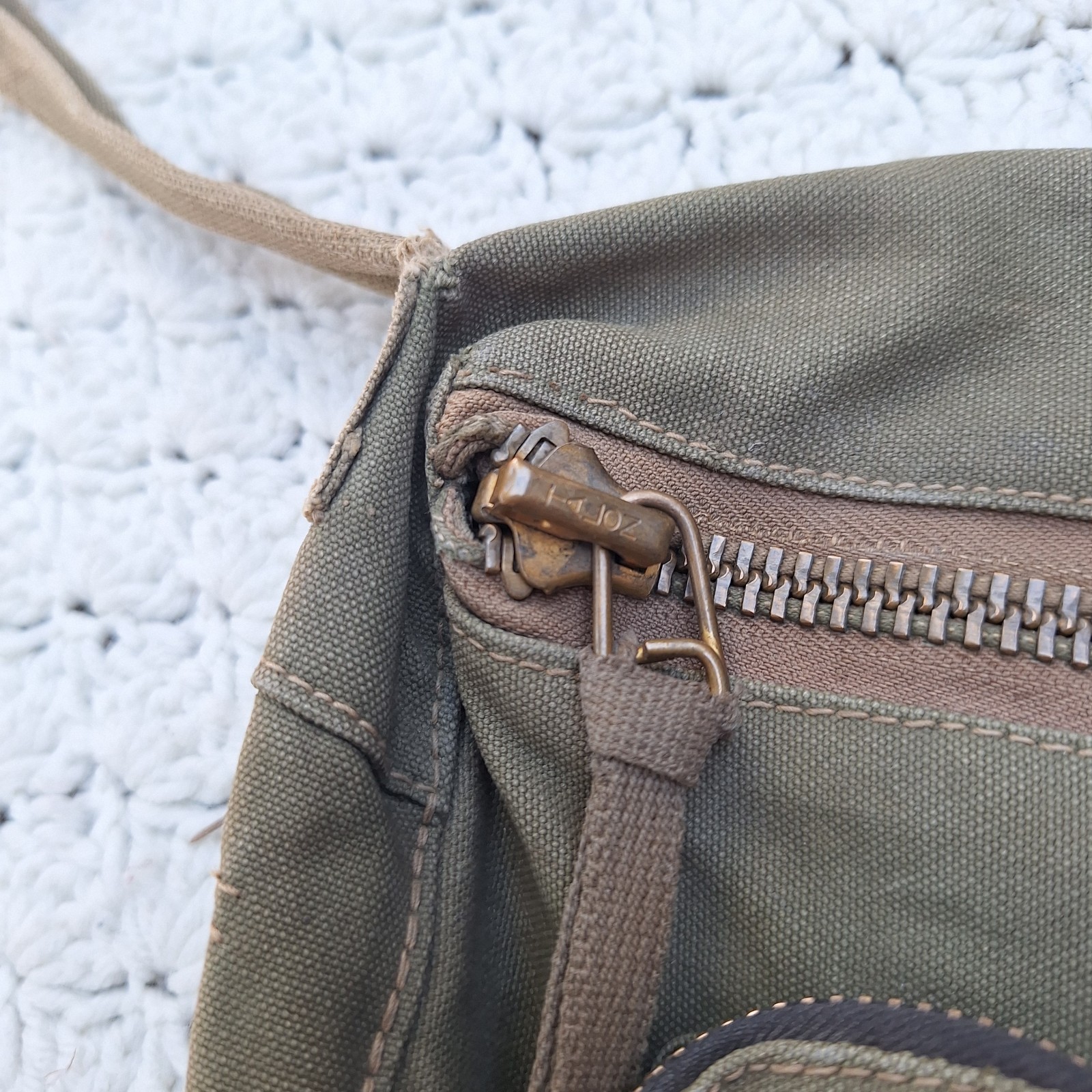 Vtg US Military Olive Drab Canvas Messenger Ammo Shoulder Bag Crossbody Talon