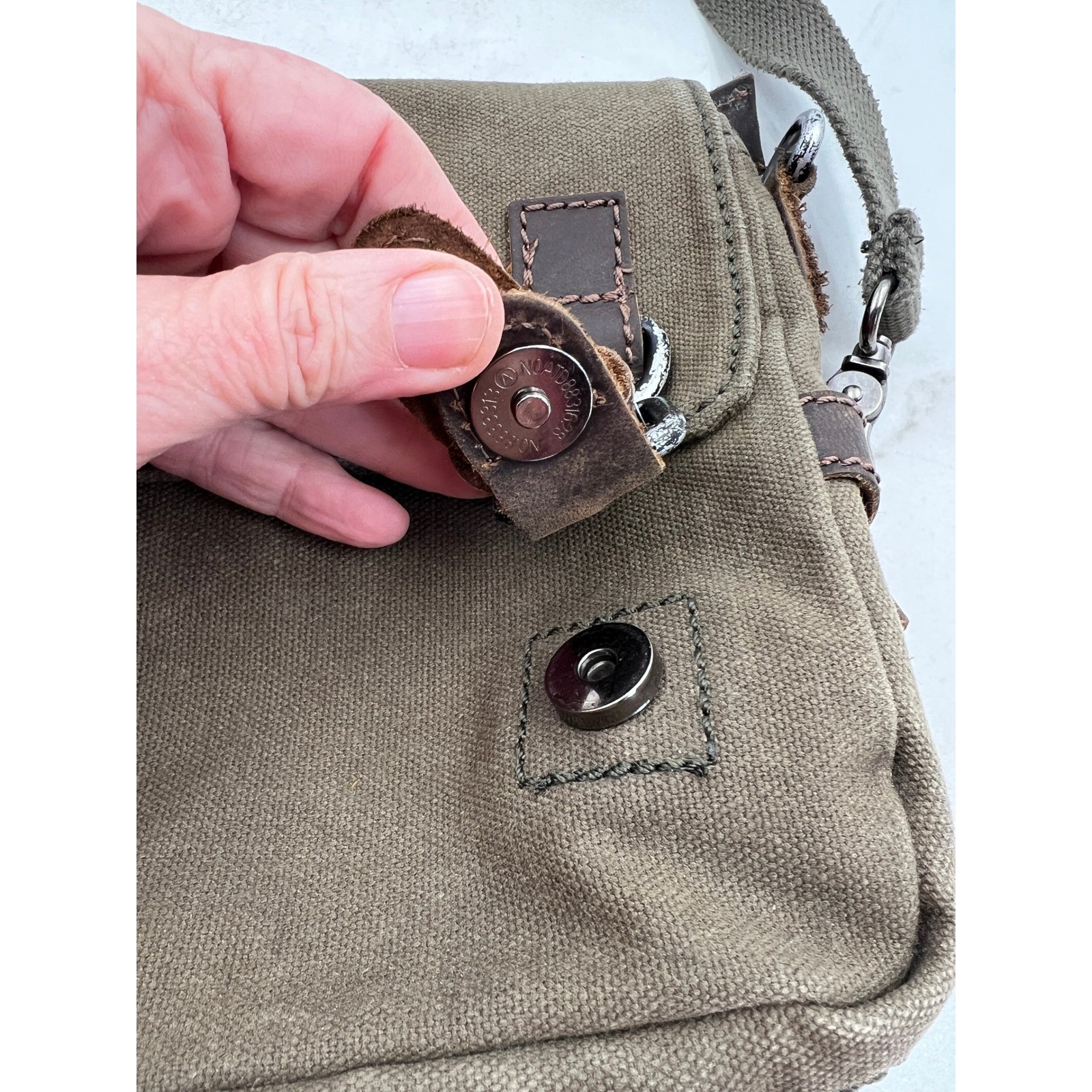 Stumper & Fielding Canvas Messenger Bag Crossbody Brown Leather Great Britain