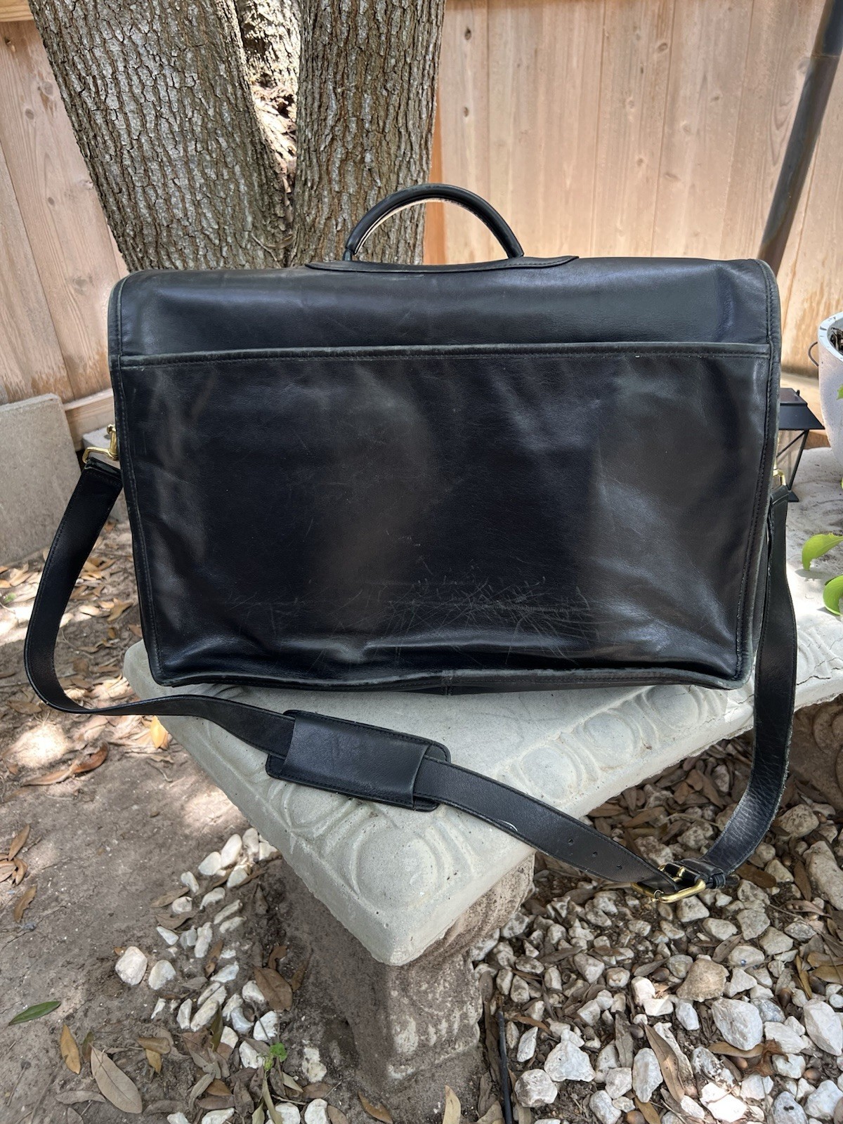 COACH Prescott Diplomat Black Leather Briefcase 0532 Turnlock Organizer Laptop