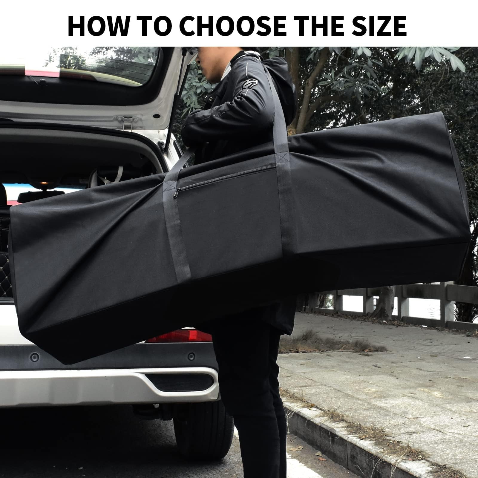 Black Extra Large Lockable Duffle Bag 46 Inch Sports Gear Tent Storage 2 PCS