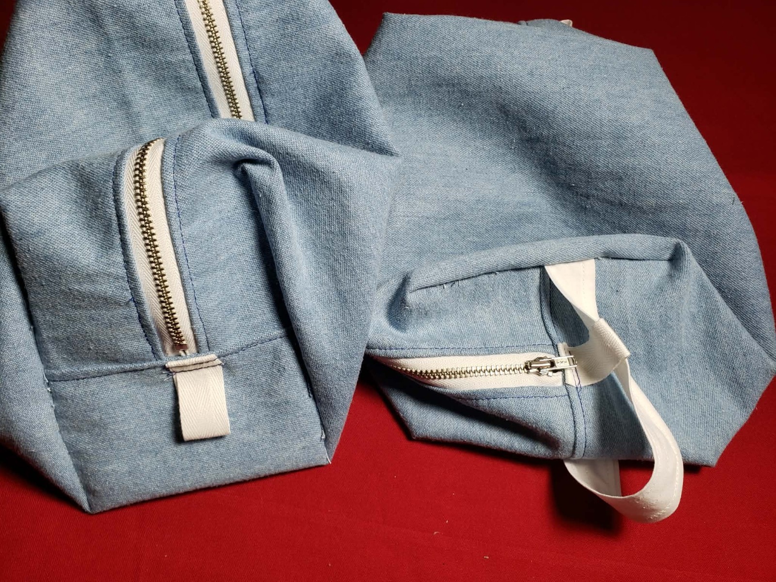 Light Blue Denim version DOPP KIT / ZIPPER DITTY BAG, Travel Toiletry Bag