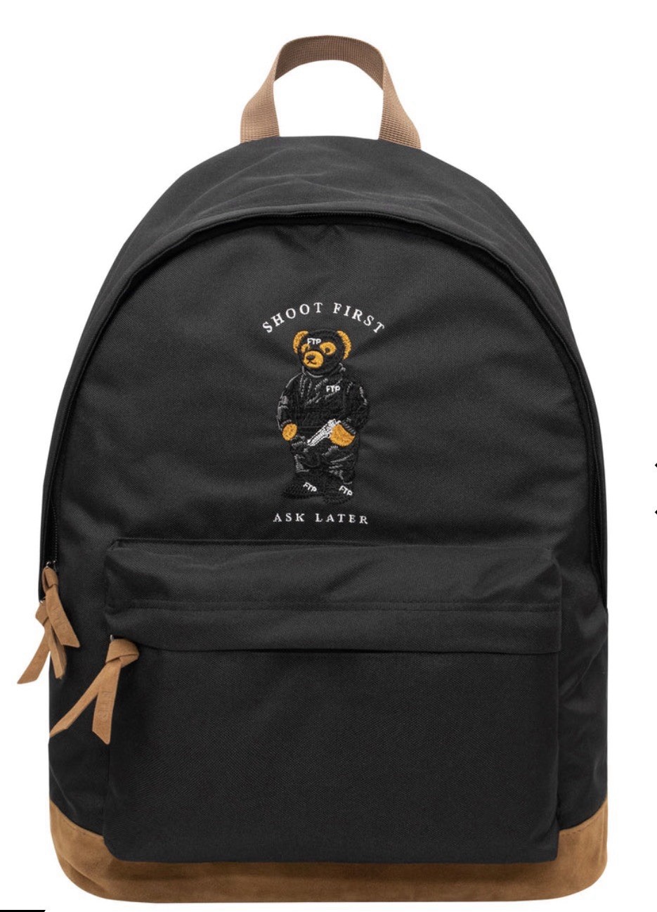 FTP Bear Backpack (Black) Polo Bear Y2k Style Bag ‘Shoot First Ask Later’ 2026