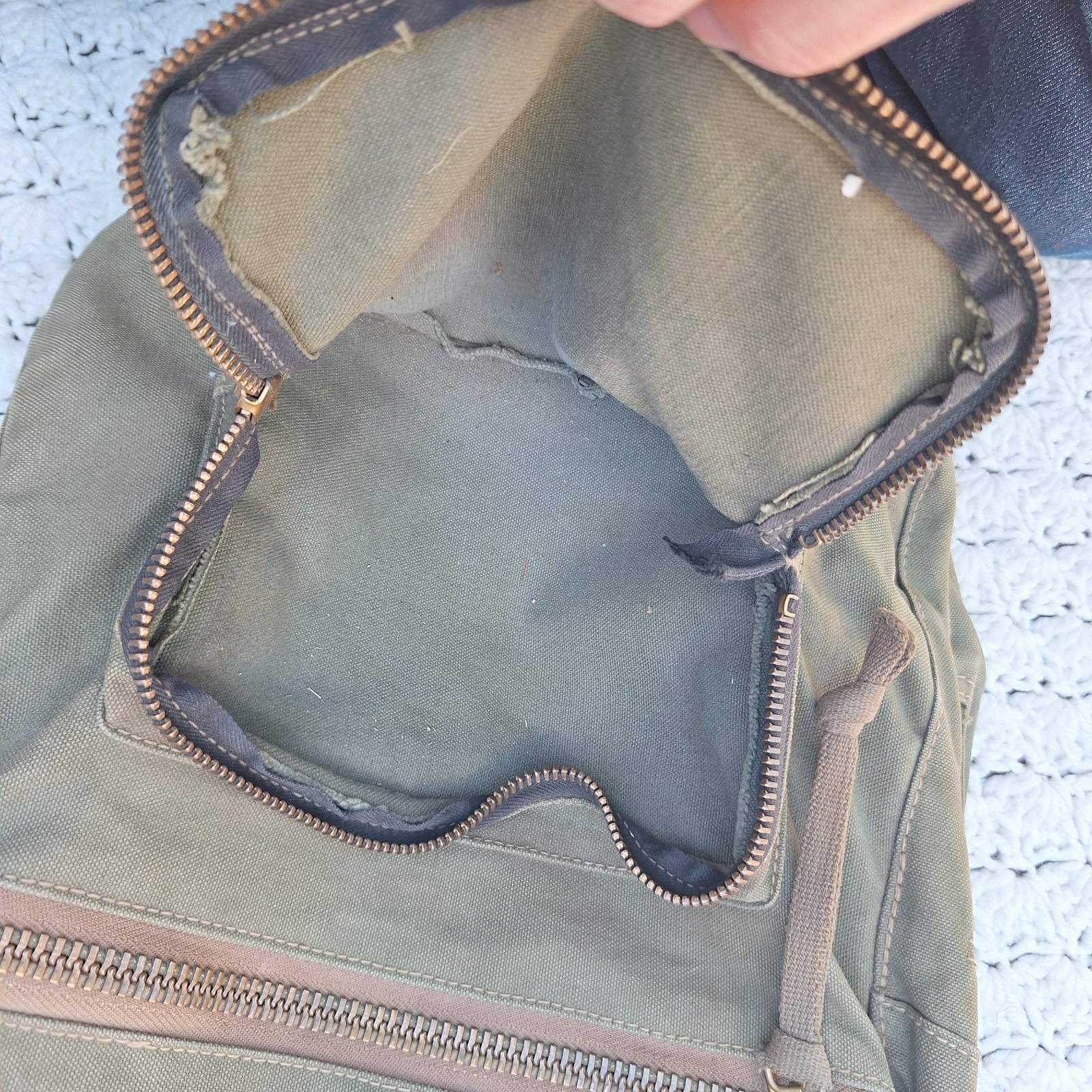 Vtg US Military Olive Drab Canvas Messenger Ammo Shoulder Bag Crossbody Talon