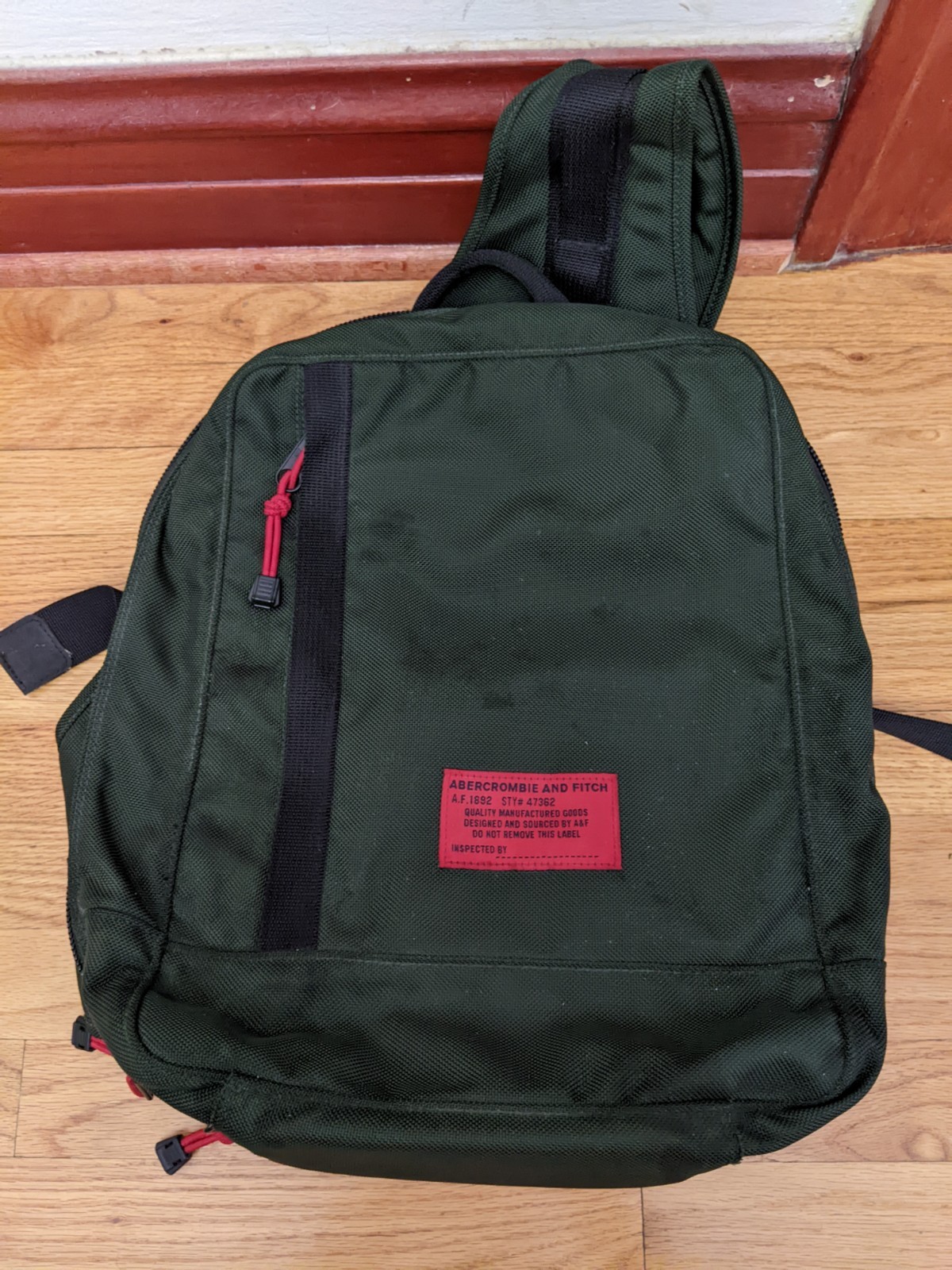 Vintage 90s Abercrombie & Fitch Green A-12 Sling Bag Crossbody Travel Pack Y2K