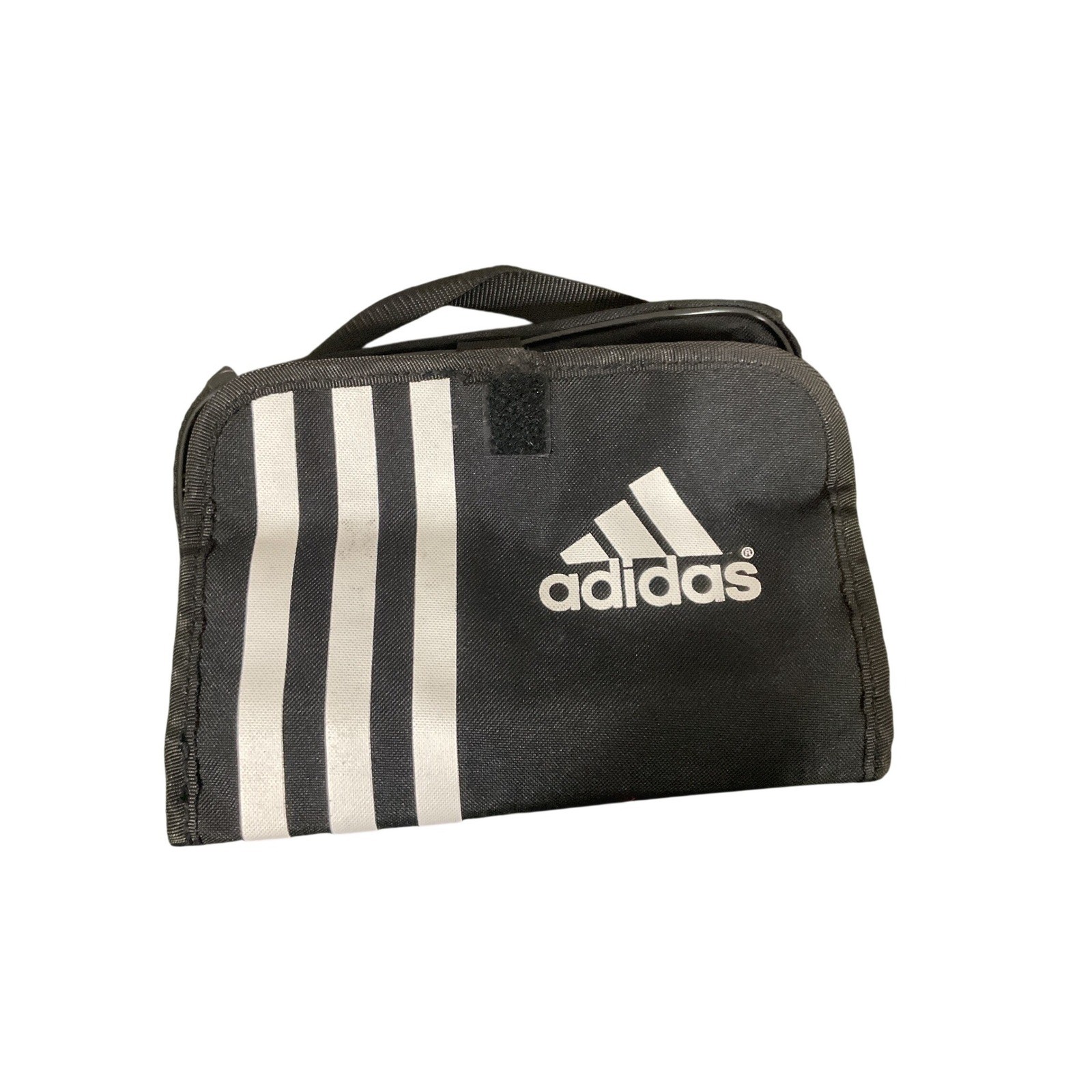 Adidas Toiletry Bag Men OS Black Excellent Hanging Travel Dopp Kit 3-Stripe
