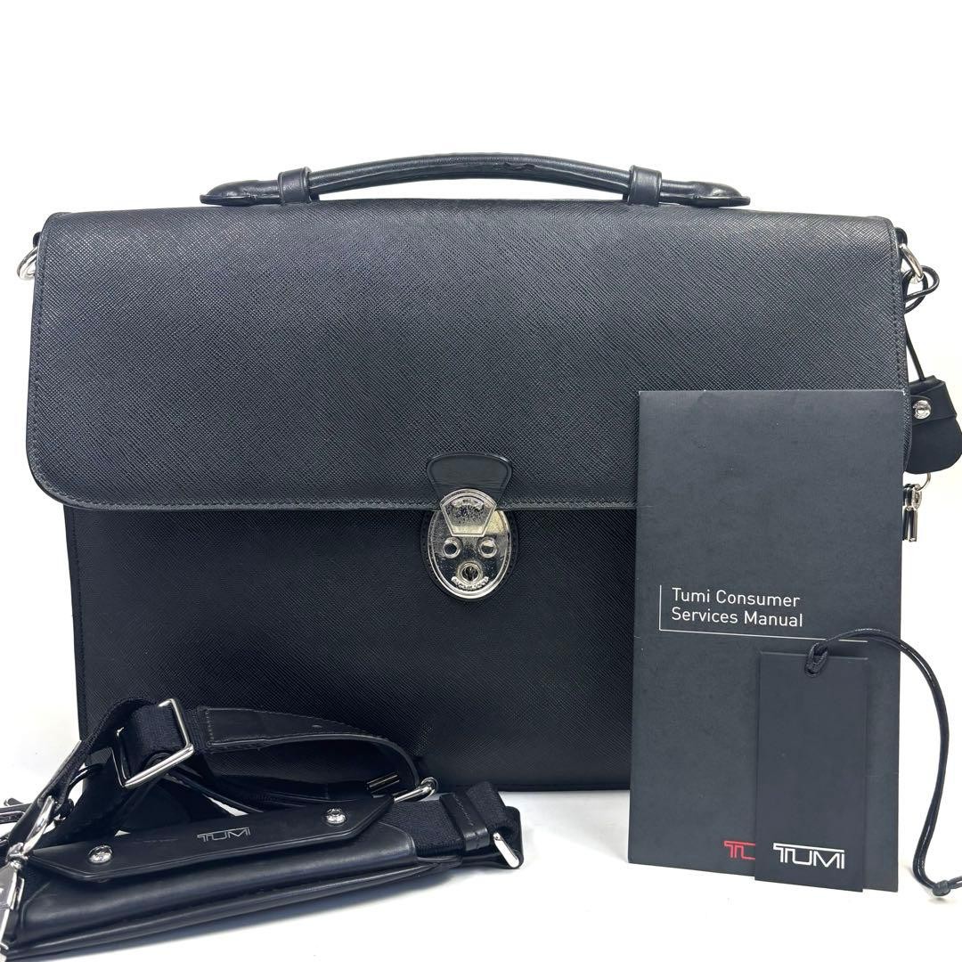 TUMI 073172D2 Business Briefcase 2way Saffiano Leather Black Authentic