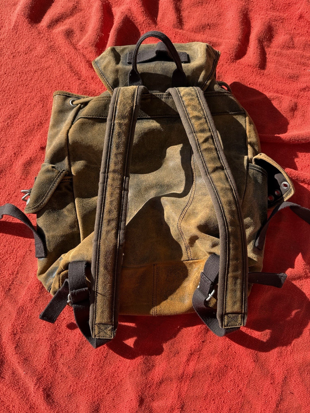 Wilsons Leather Suede Backpack Vintage Brown Leather Rucksack M. Julian