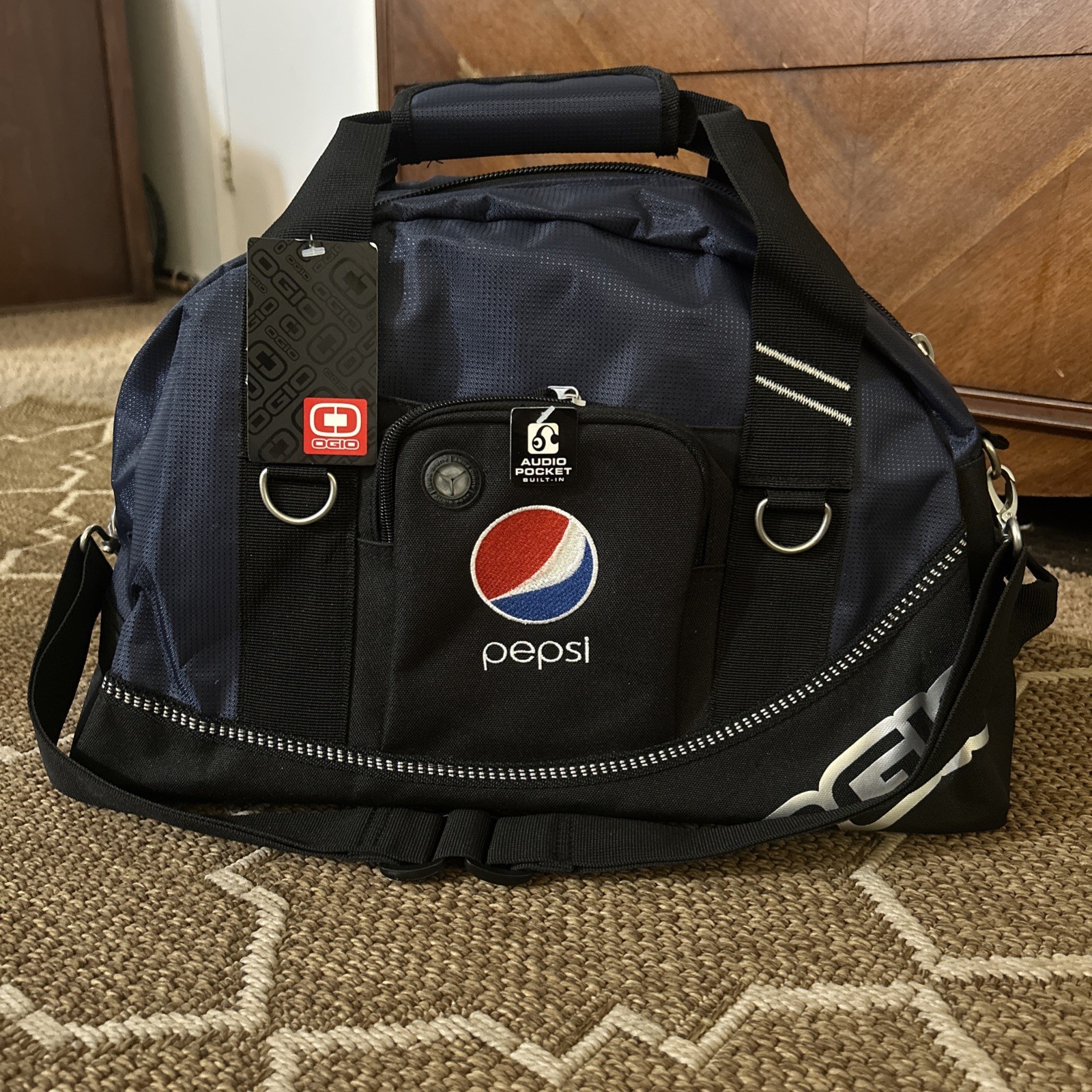 OGIO Half Dome Dark Blue & Black Duffel Bag W/ Embroidered Pepsi Logo NEW NWT!