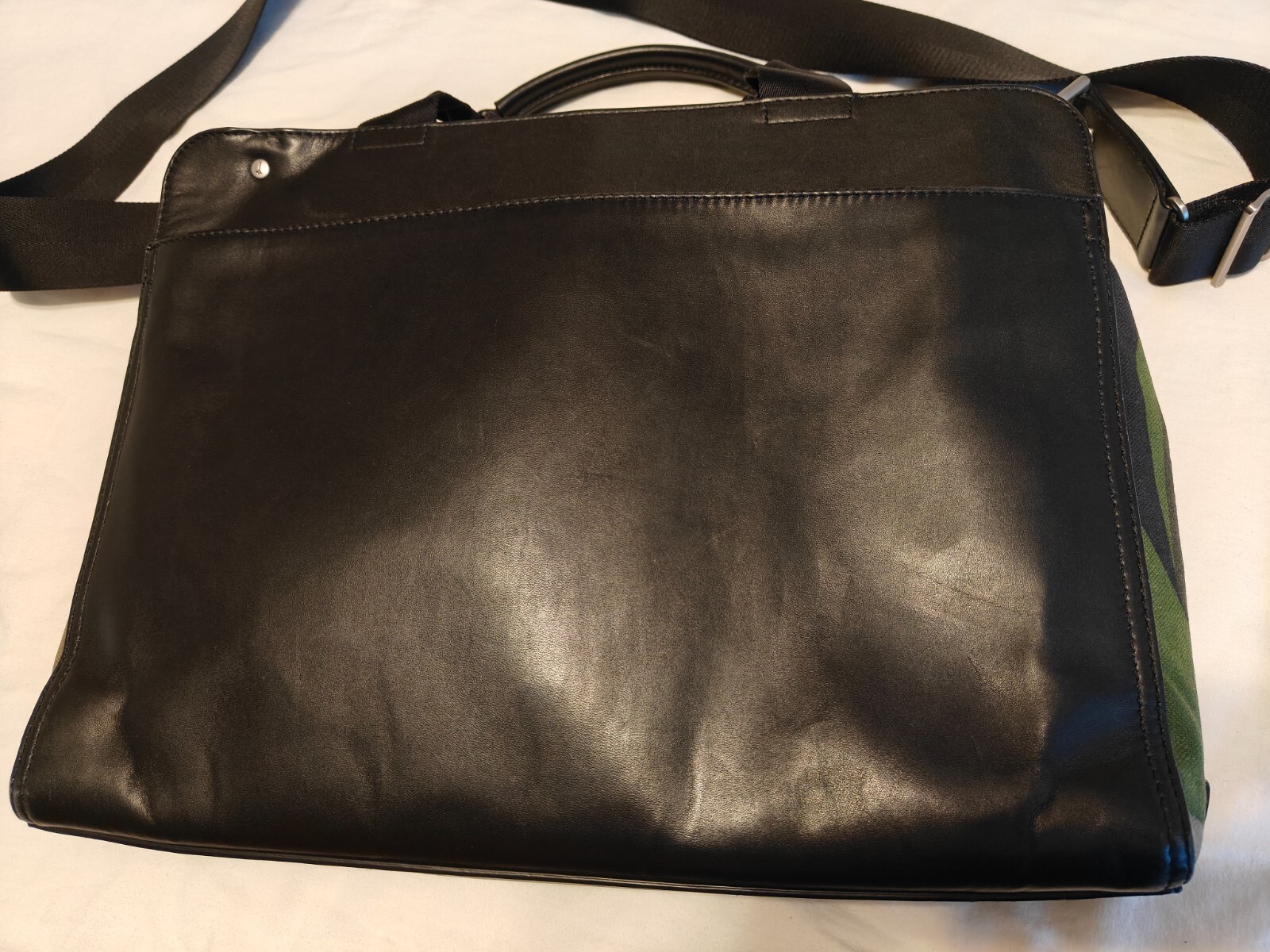 $495.00 Jack Spade Camo & Leather Split Brief Briefcase – Gently Used