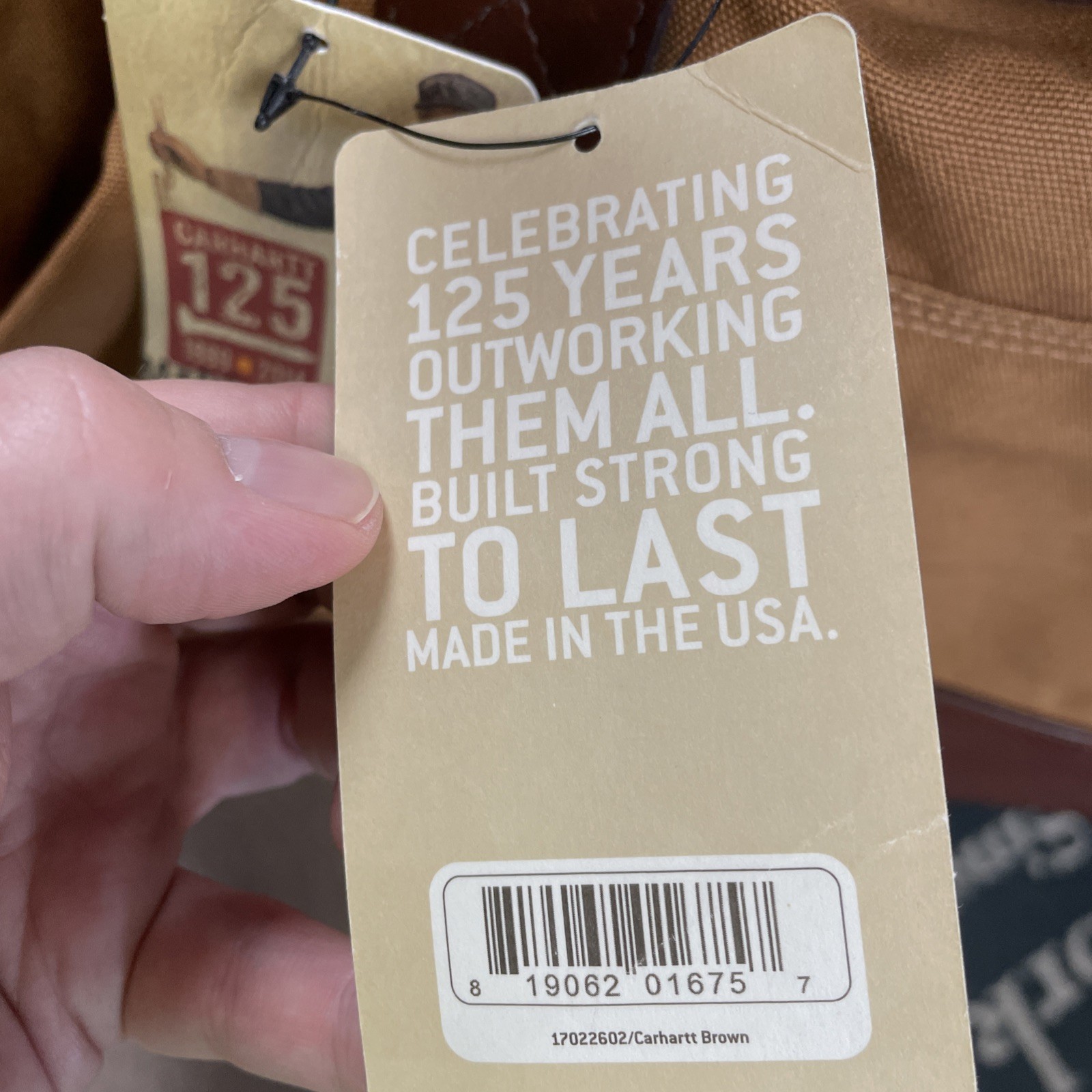 Carhartt Bag Made In USA 125th Anniversary Duffel Duck Leather Brass 18×10.5×10”
