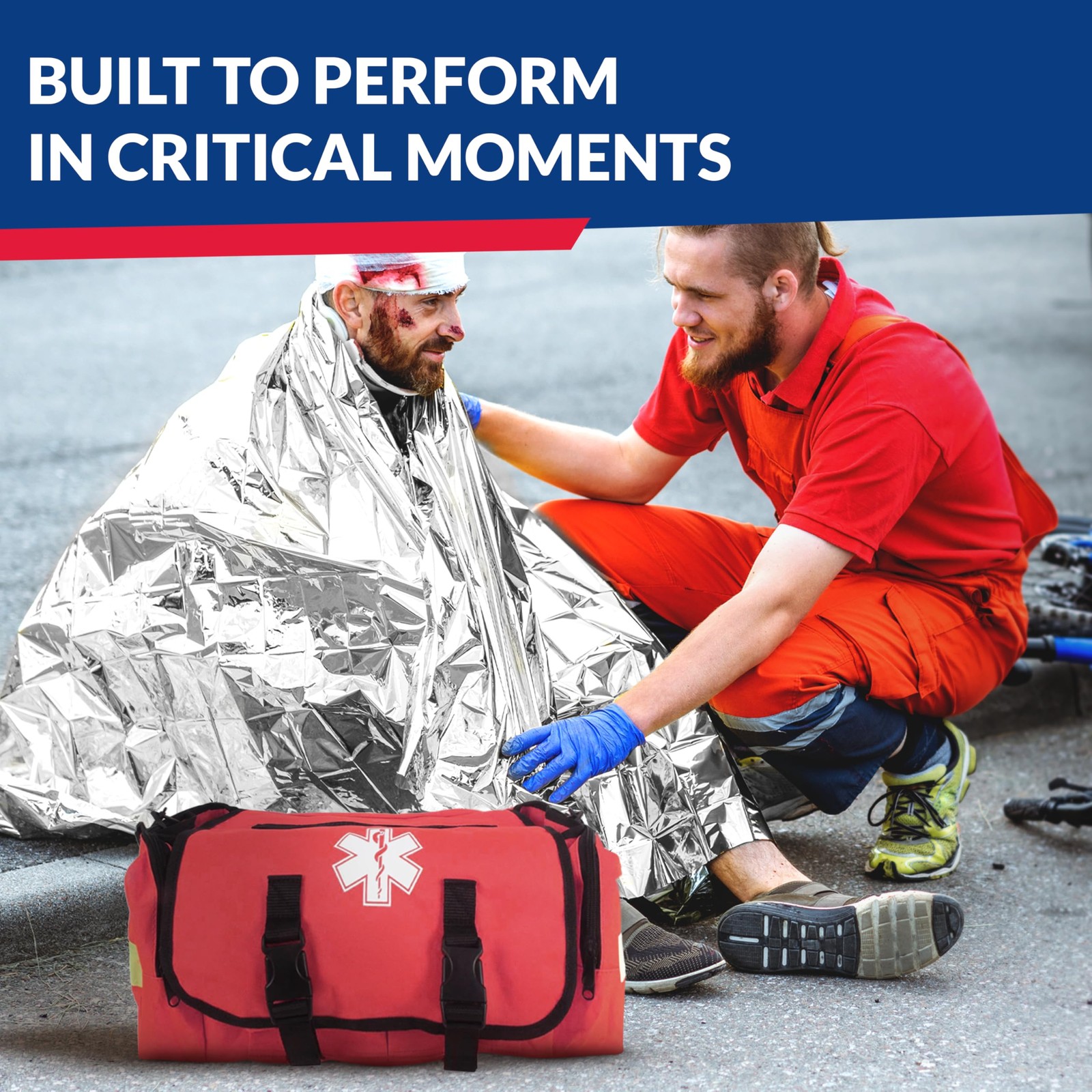 First Responder Trauma First Aid Kit Bag – Fully Stocked Emergency Medical Ki…