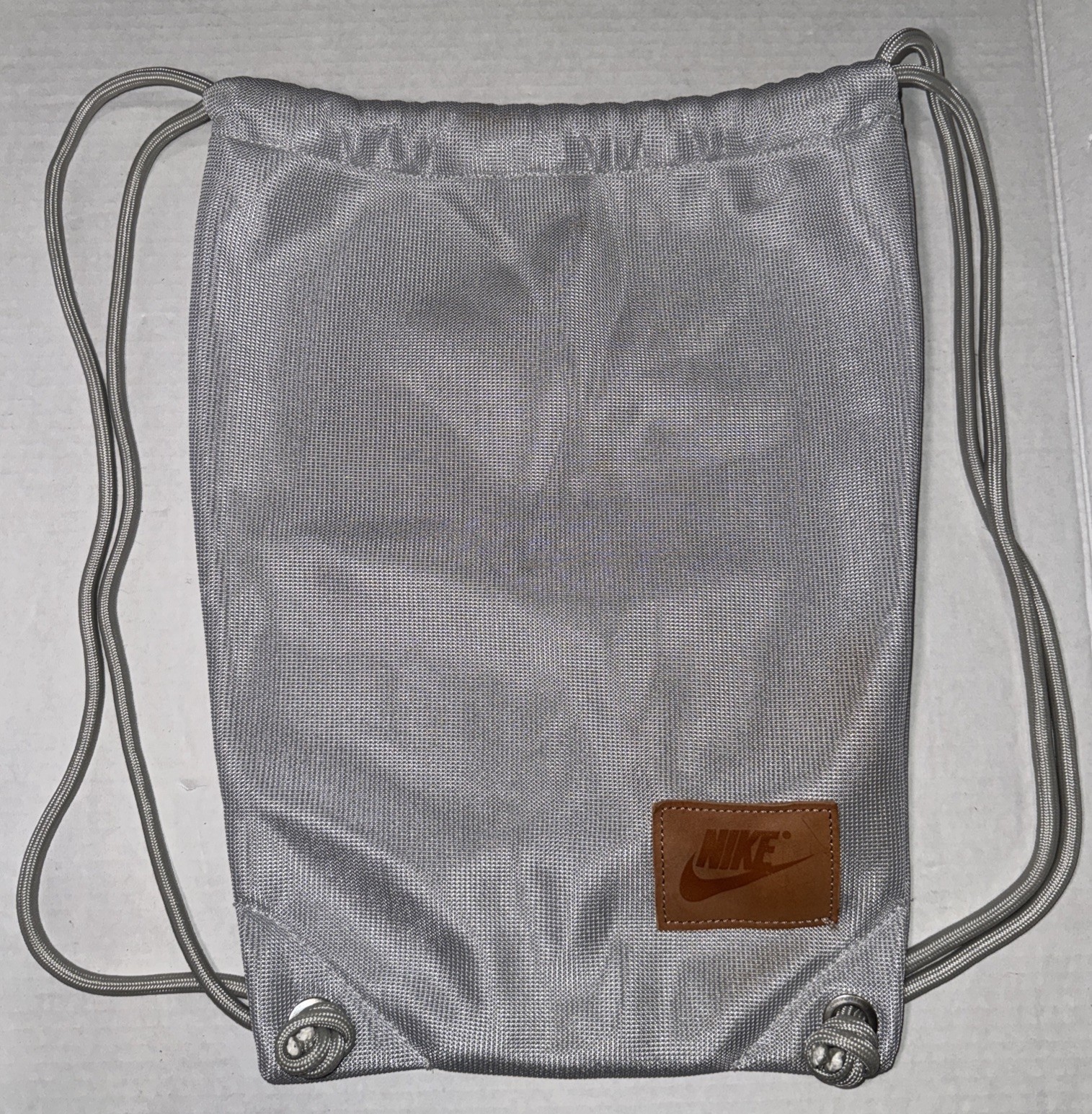 Nike silver String backpack Bag 16×11.5 in