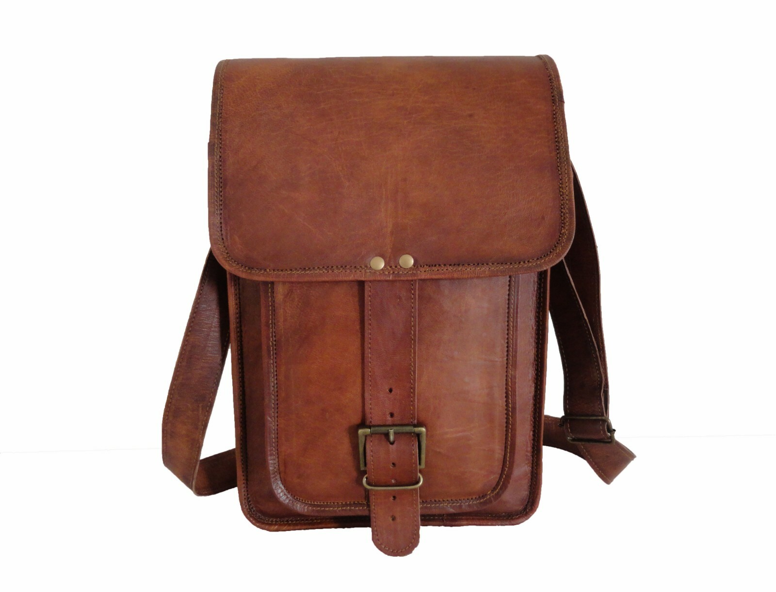 14″ Vintage Leather Messenger Bag Laptop Satchel School Crossbody Shoulder Bags