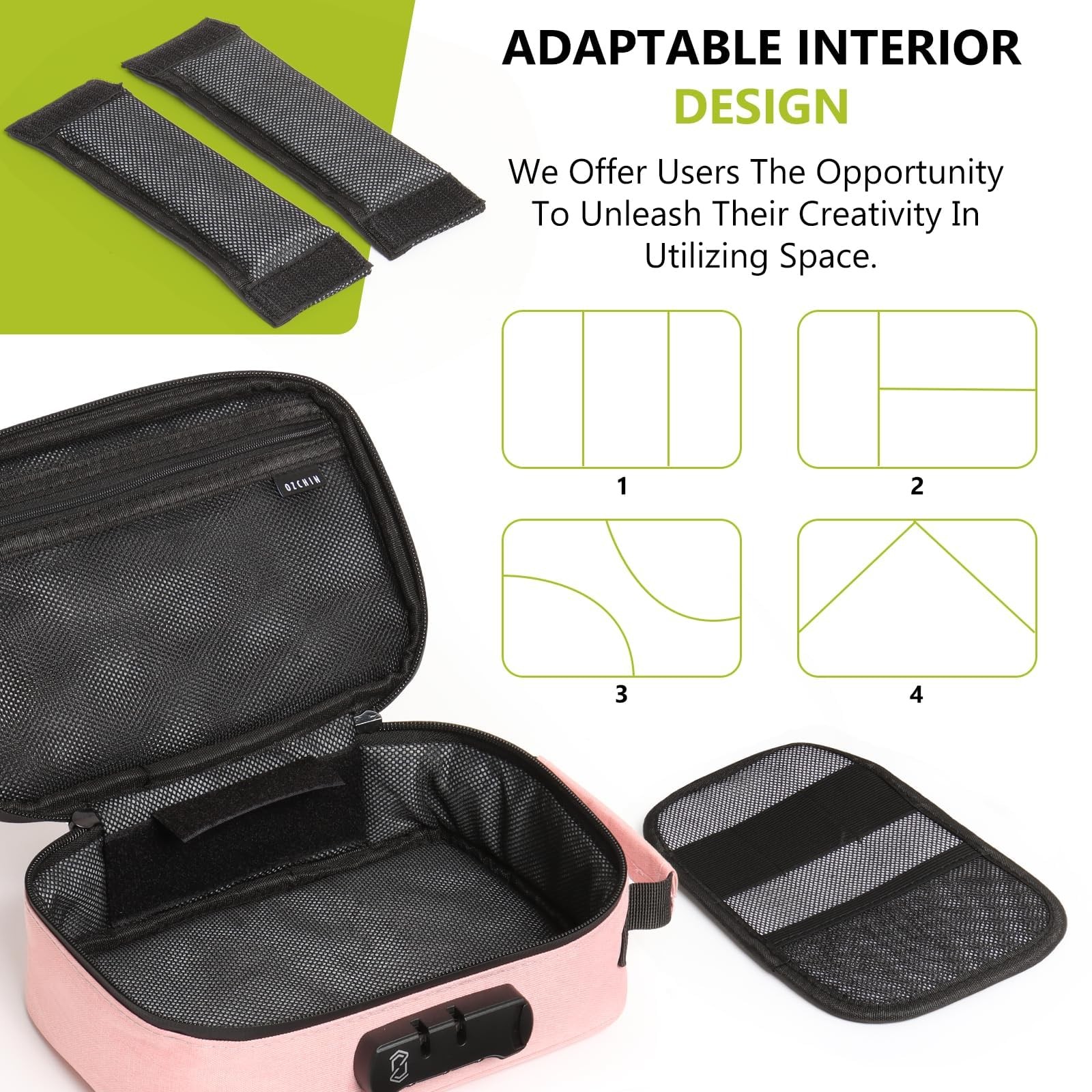 OZCHIN Smell Proof Bag with Combination Lock 9.5″ x 6″ x 3.5″ File Organizer Cas
