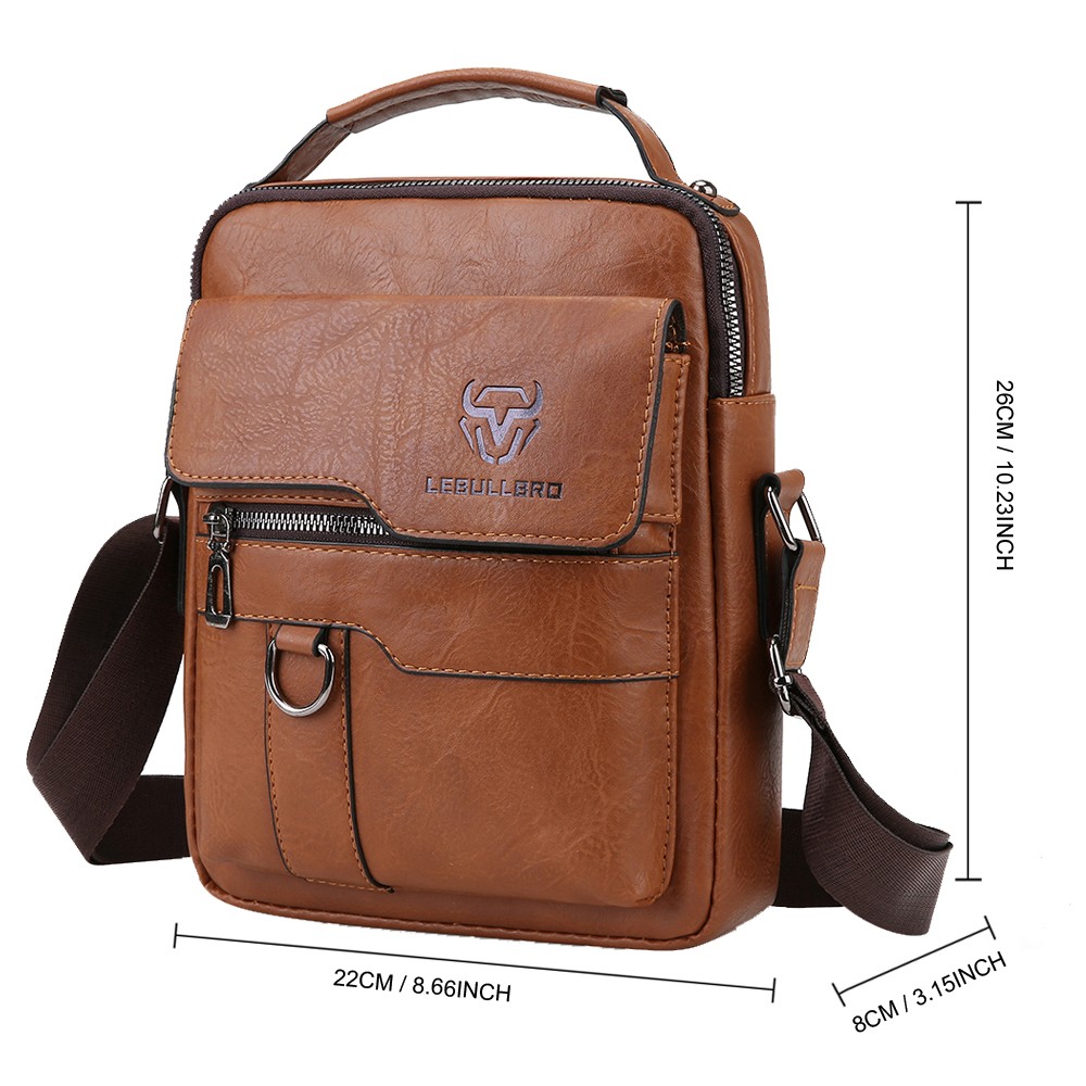 Men’s Shoulder/Messenger Bag Business pu Leather 8″ Handbag Outdoor Sport Bag