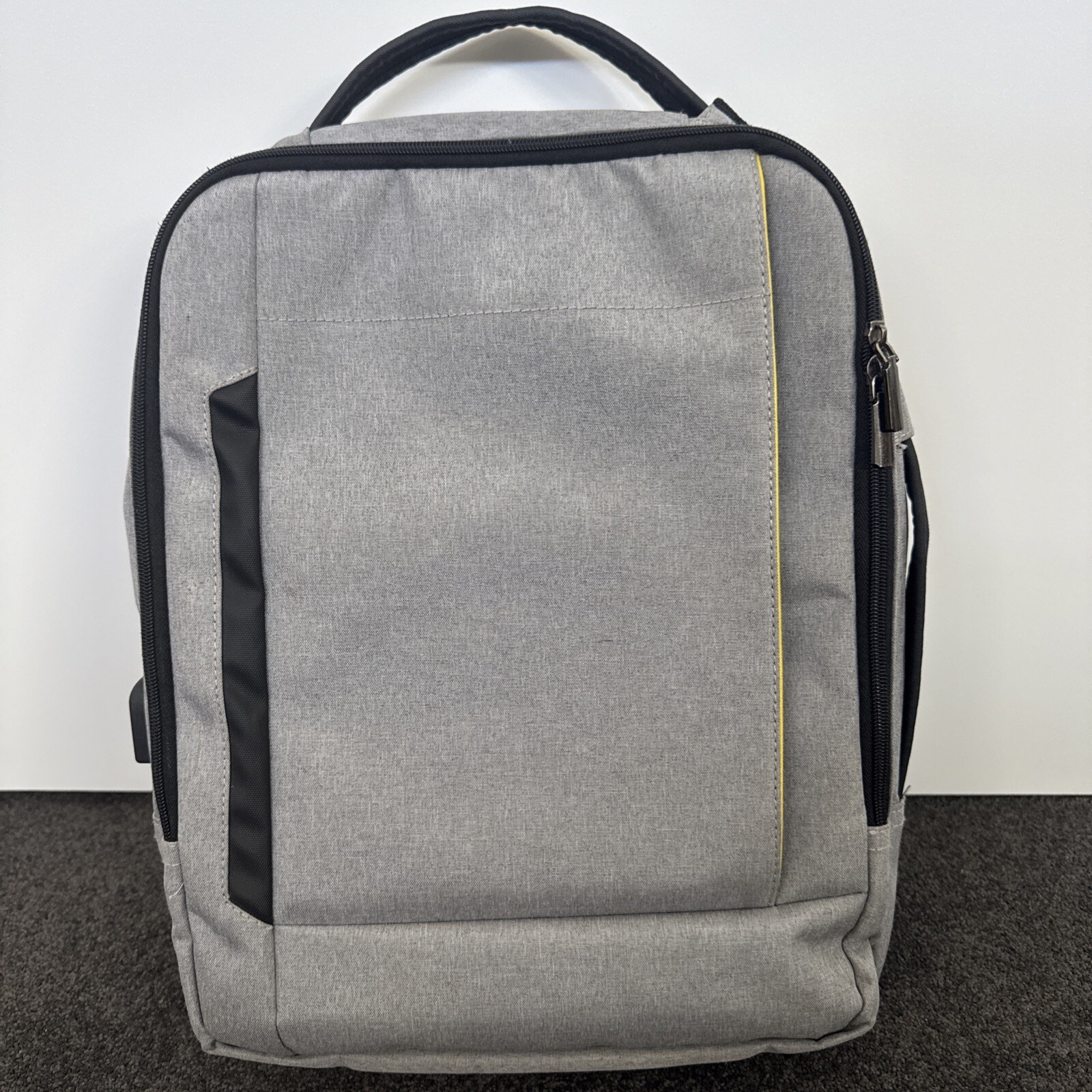 Grey Work School Uni Travel Backpack Messenger bag With Charger Port