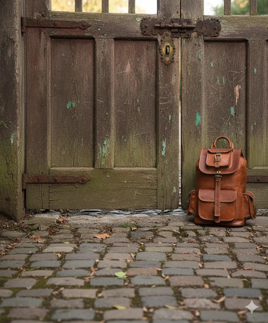prestige Leather Bag Goat Genuine Laptop Rucksack Vintage Travel Men’s Brown Men