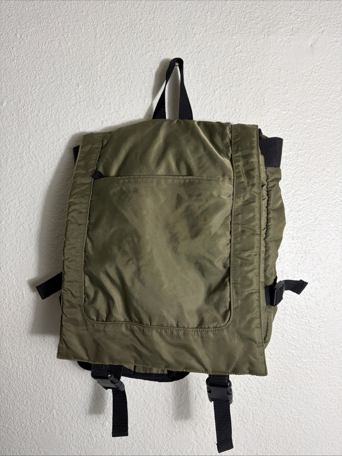 Toppers Brand Army green Polyester Sling Bag Hook Loop 13x11x5