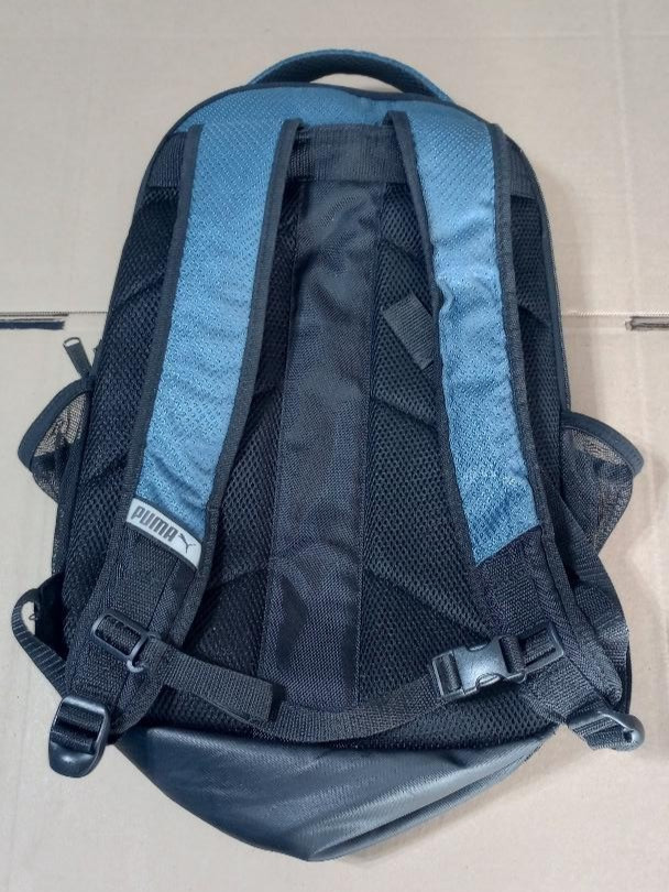 Puma Challenger Water Resistant Backpack 1379569 Blue w/ Black Free US Ship
