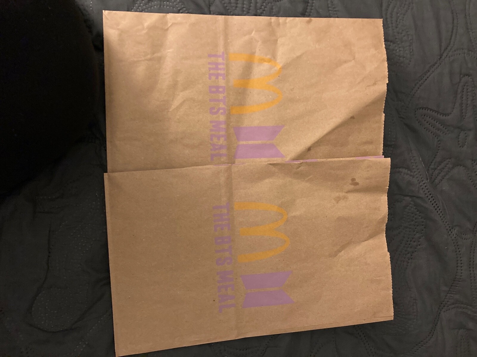 BTS X McDonalds brown bag Limited edition with CAJUN 케이준 & SWEET CHILI  스위트 질린 