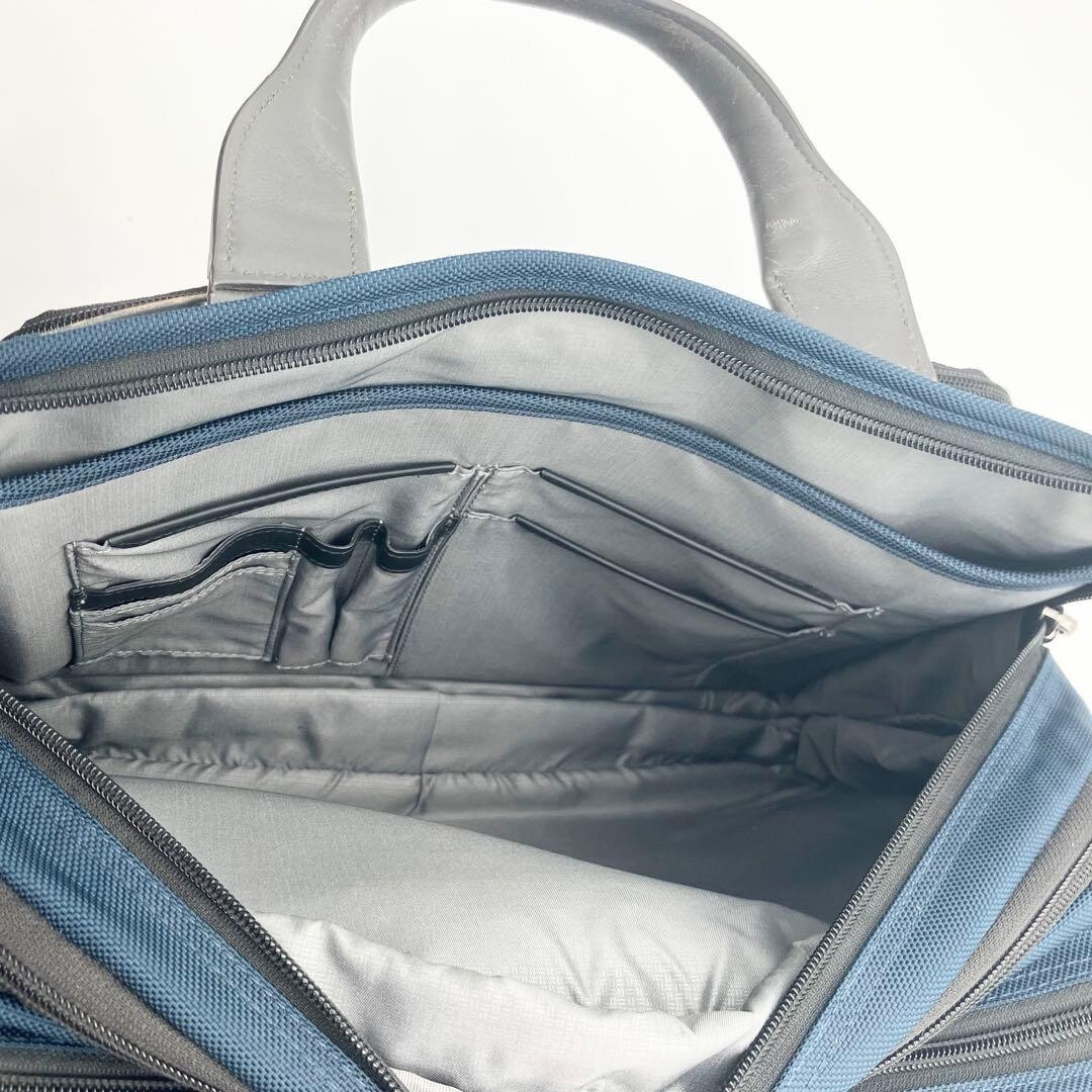 TUMI ALPHA 3 Navy Gray Business Bag 2Way Expandable Shoulder A4 Laptop Auth