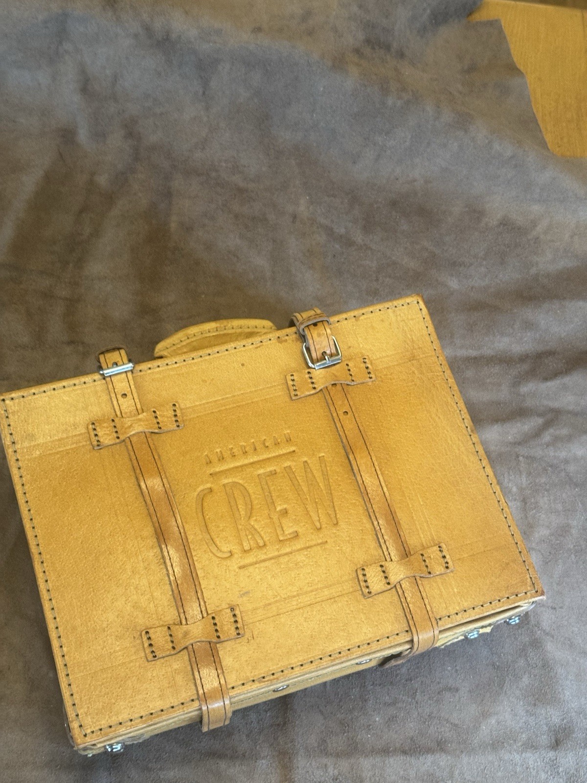 American Crew 15” Leather Bound Men’s Luggage Shaving Case