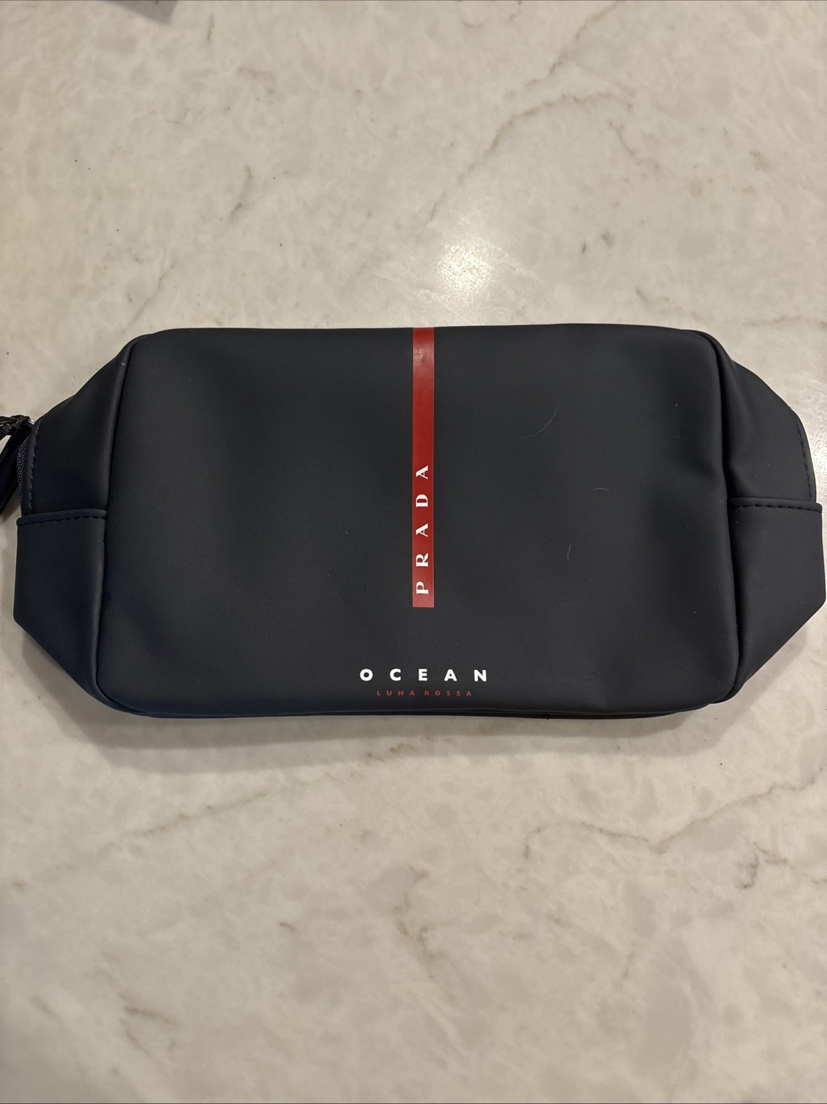Prada Luna Rossa Ocean Pouch Travel Toiletry Bag Cosmetic Case Navy