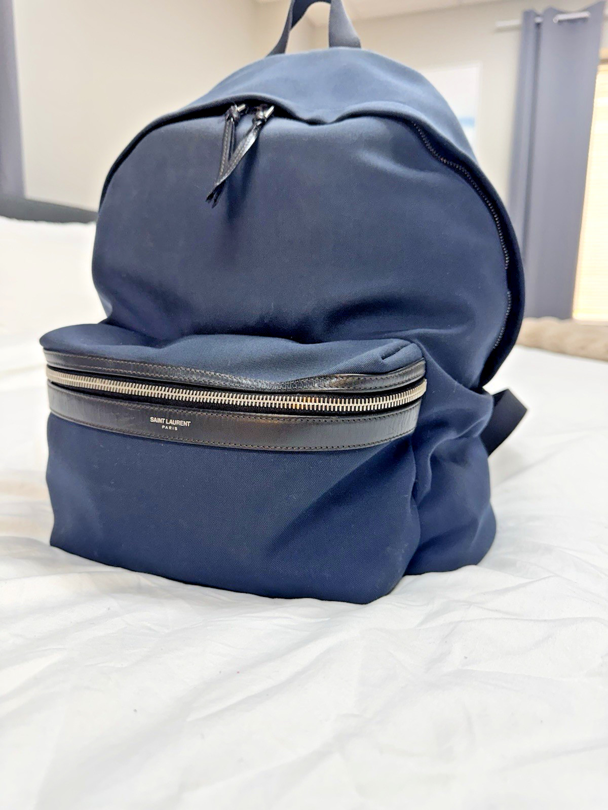 SAINT LAURENT – Navy City Backpack w/ Adjustable Strap – UNISEX – Awesome Bag!