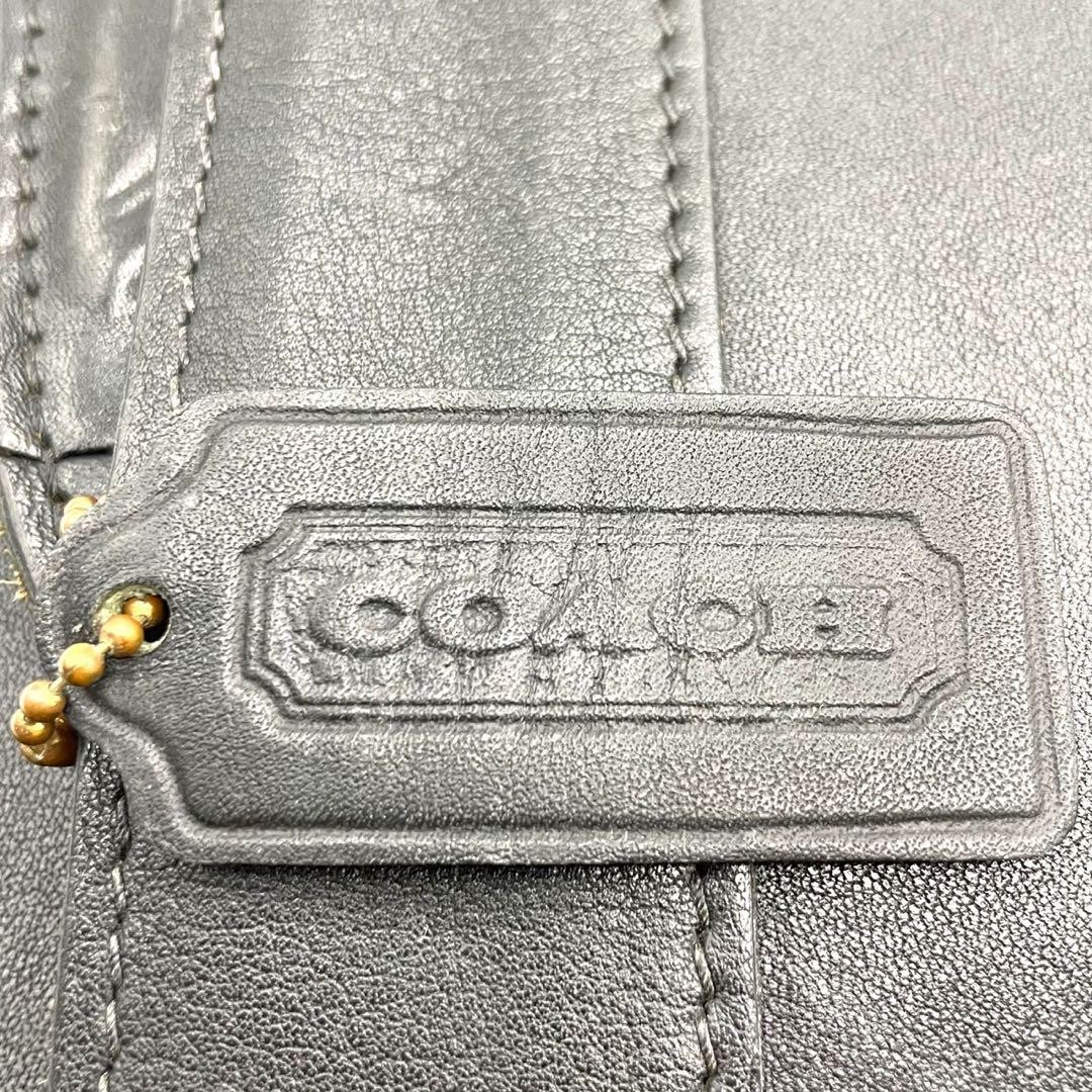 Rare Old COACH Black Leather Briefcase Business Bag 43x29x7cm Shoulder 33cm