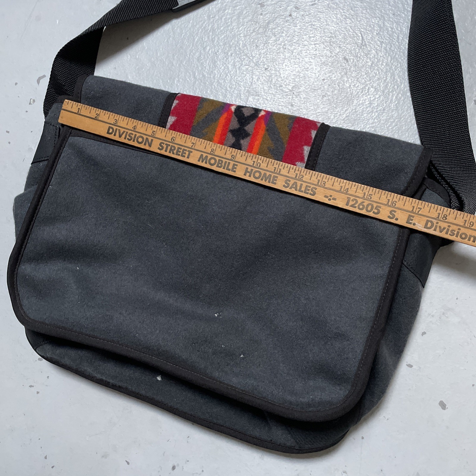 Vintage Pendleton High Grade Western Wear Messenger Bag Aztec Pattern Made USA