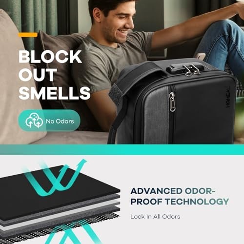 Large Smell Proof Stash Bag with Lockable Containers & Accessories – Travel Stor