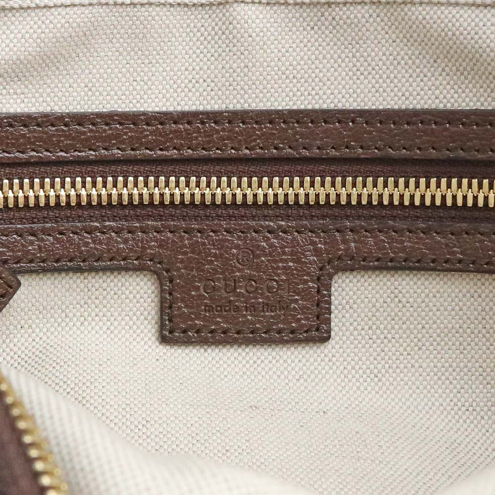 GUCCI Jumbo Gg Messenger Canvas & Leather & Cotton Linen, Camel & Ebony 675891