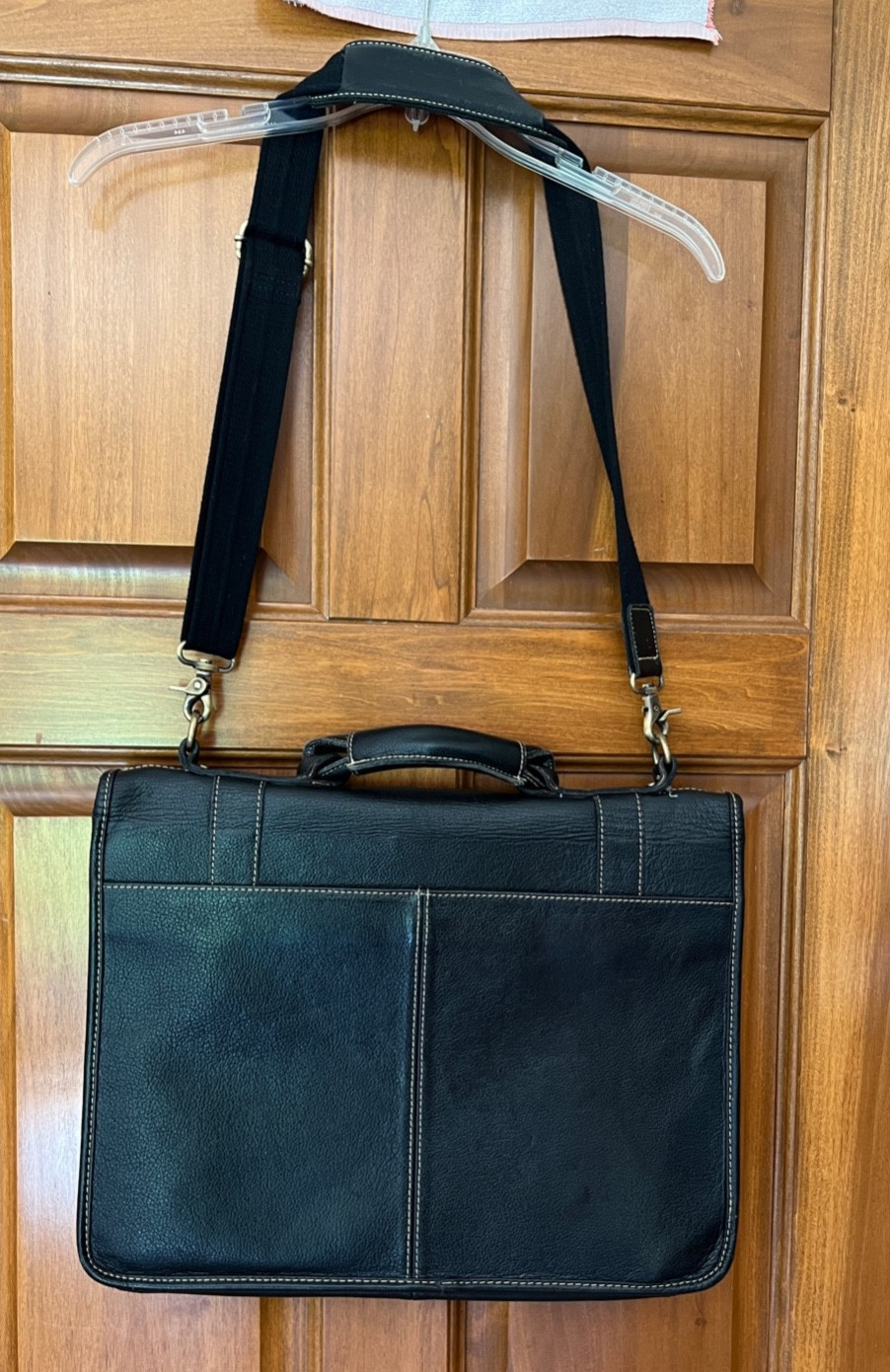 APC Black Leather Computer Bag Briefcase Minimalist Look VGUC