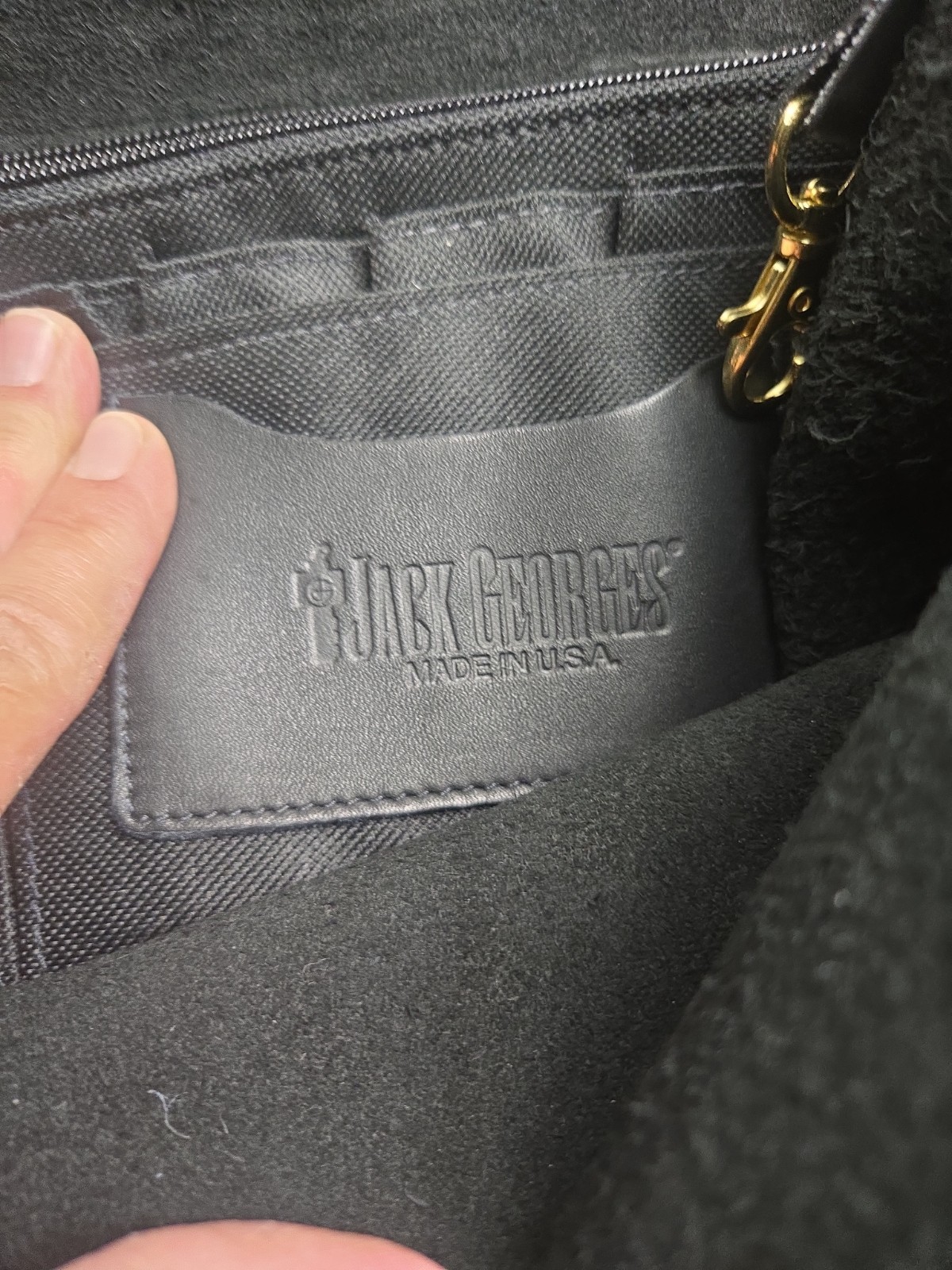 JACK GEORGES Vintage Briefcase Leather Black