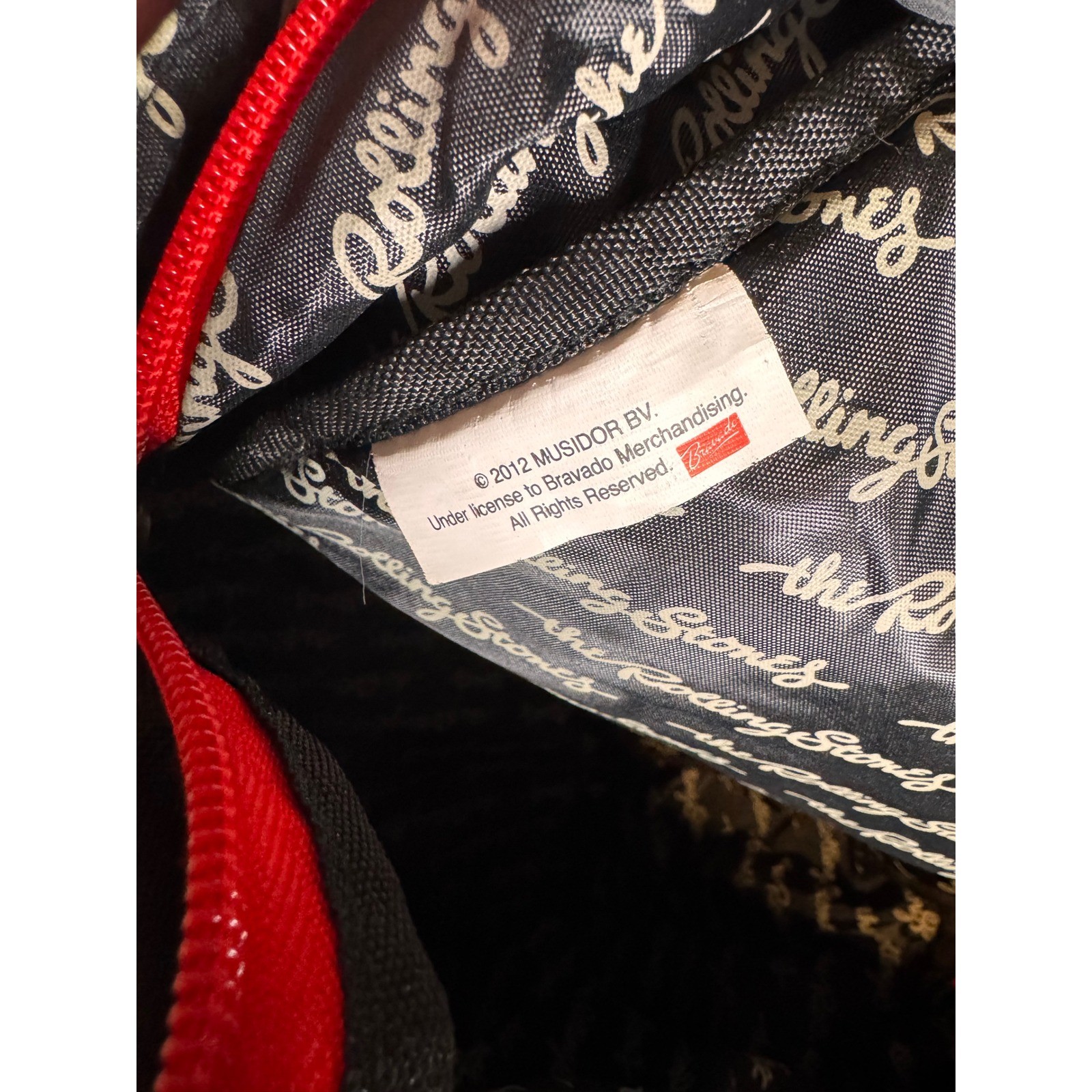 The Rolling Stones Backpack Black Canvas Union Jack Tongue Logo