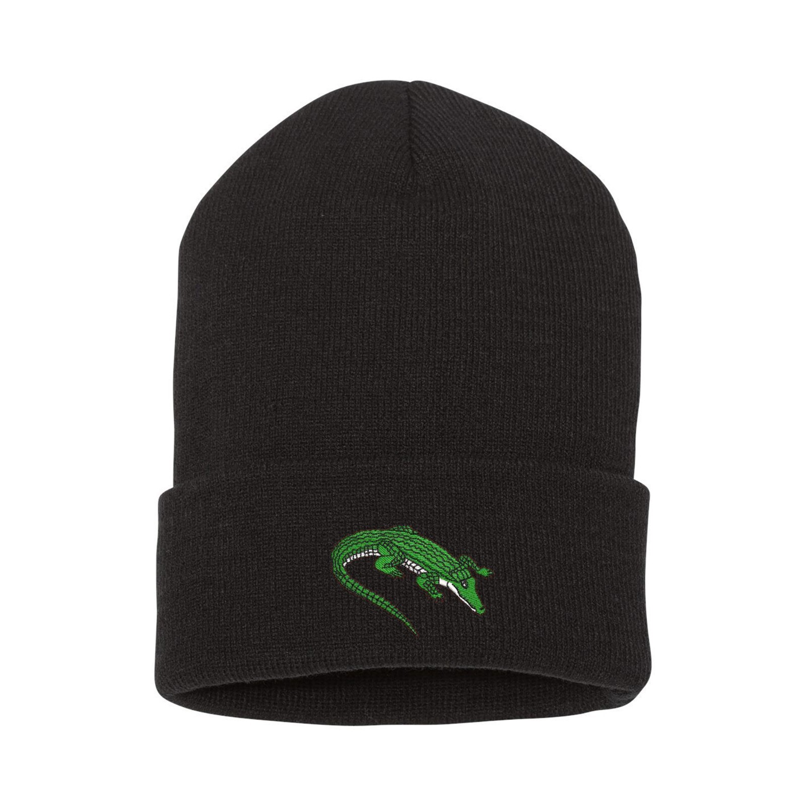 Crocodile Alligator embroidered beanie hat, custom embroidered beanie