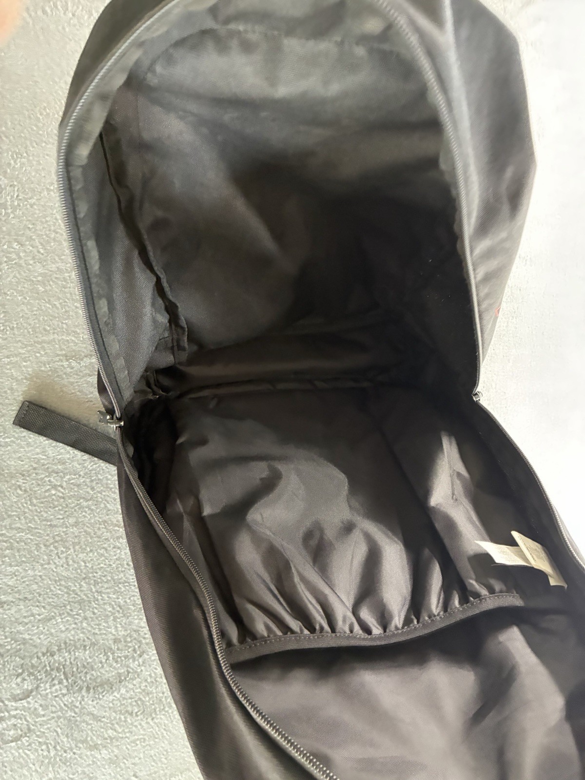 Fox Colorblock Backpack Black/Brown/Red Zip, Adjustable Strap, Pockets
