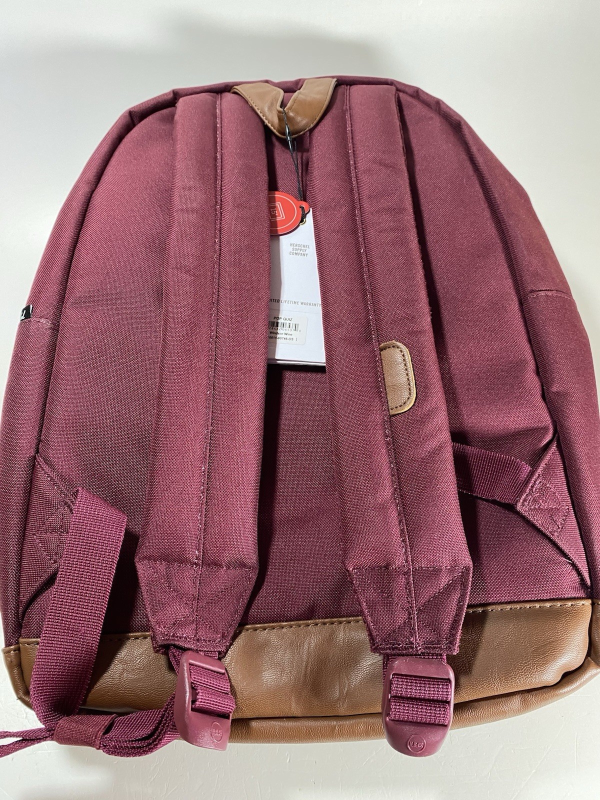 Herschel Pop Quiz Backpack Windsor Windsor Wine Tan, Classic 22 L New NWT