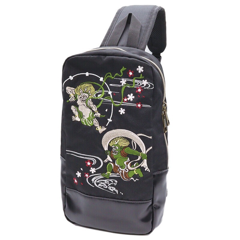 Japanese Embroidered Pattern Sling Bag Crossbody by Ripple – Fujin Raijin NEW