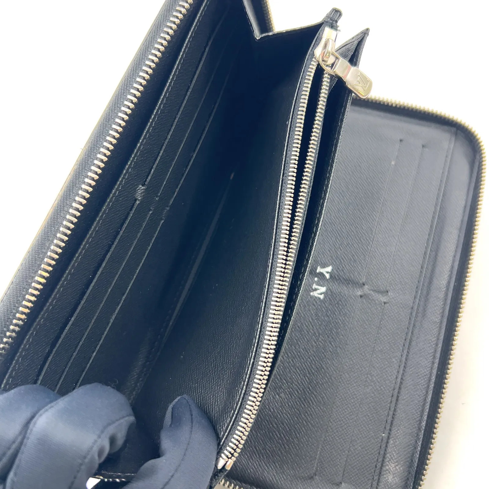 Louis Vuitton N60111 Damier Graphite Zippy Organizer NM Long Wallet Hot Stamped