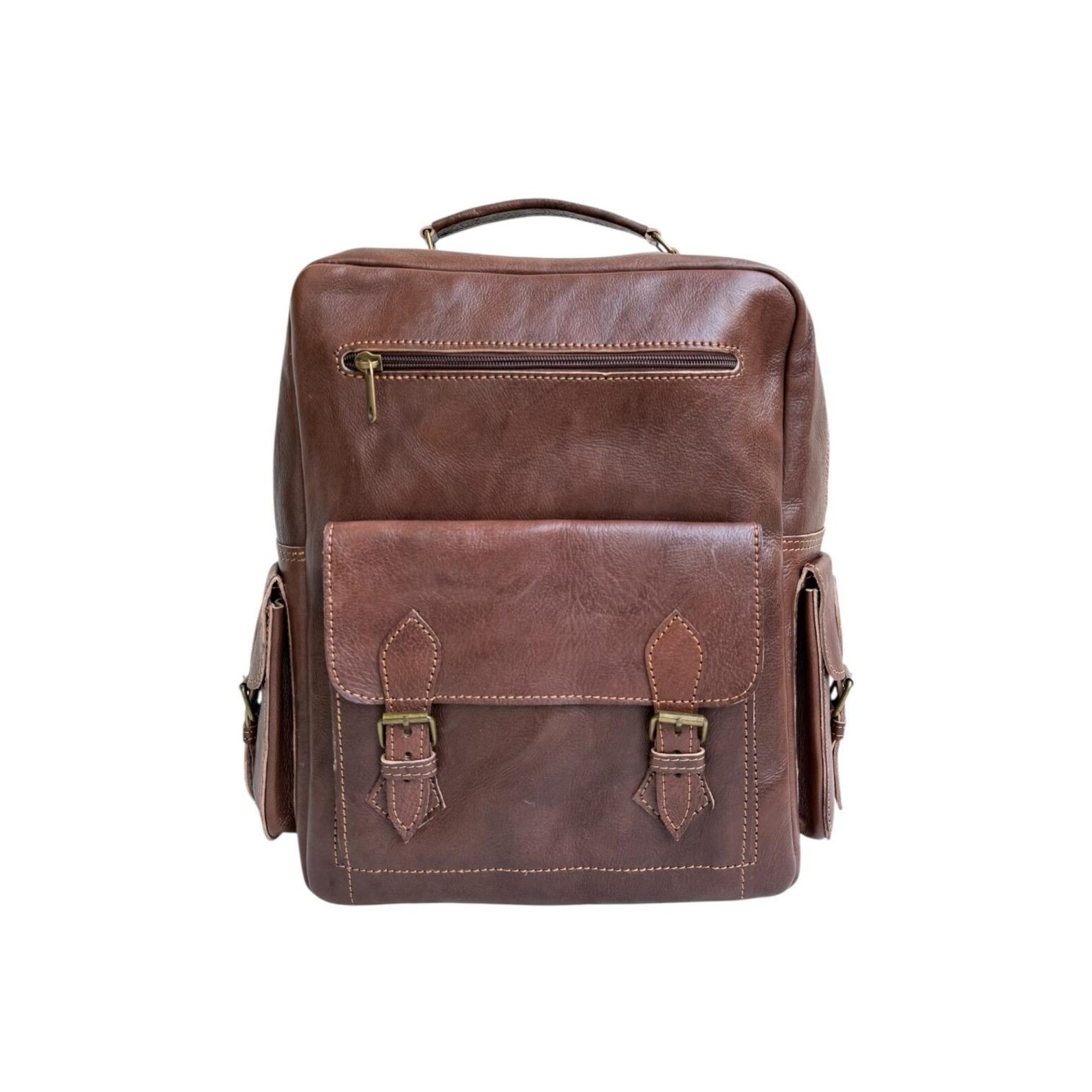 Handcrafted Genuine Leather Backpack – Brown Color | 45 × 33 cm | Handmade
