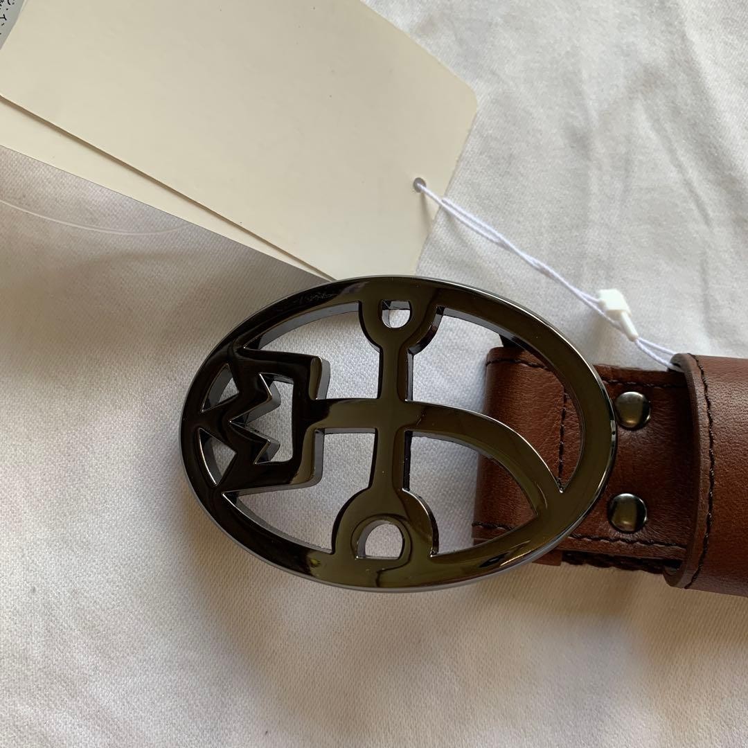 CASTELBAJAC JC de CASTELBAJAC Stripe Canvas Belt with Oval Buckle