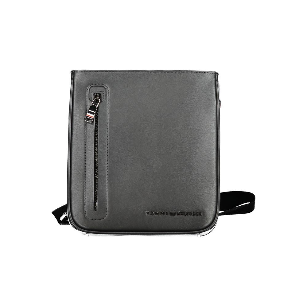 Tommy Hilfiger Black Polyurethane Men’s Shoulder Bag 100% Authentic